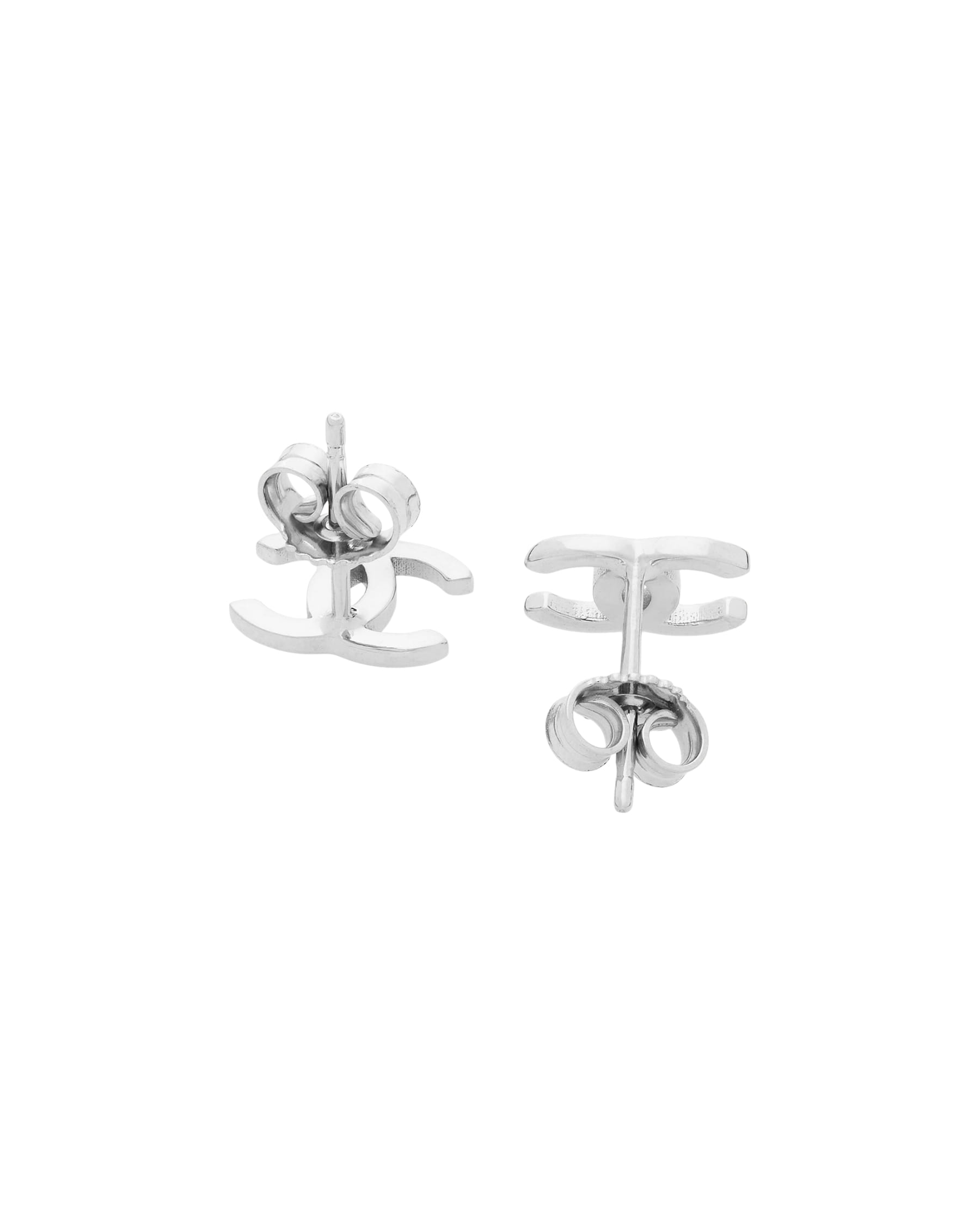 Orecchini in oro bianco 9kt stile chanel-2
