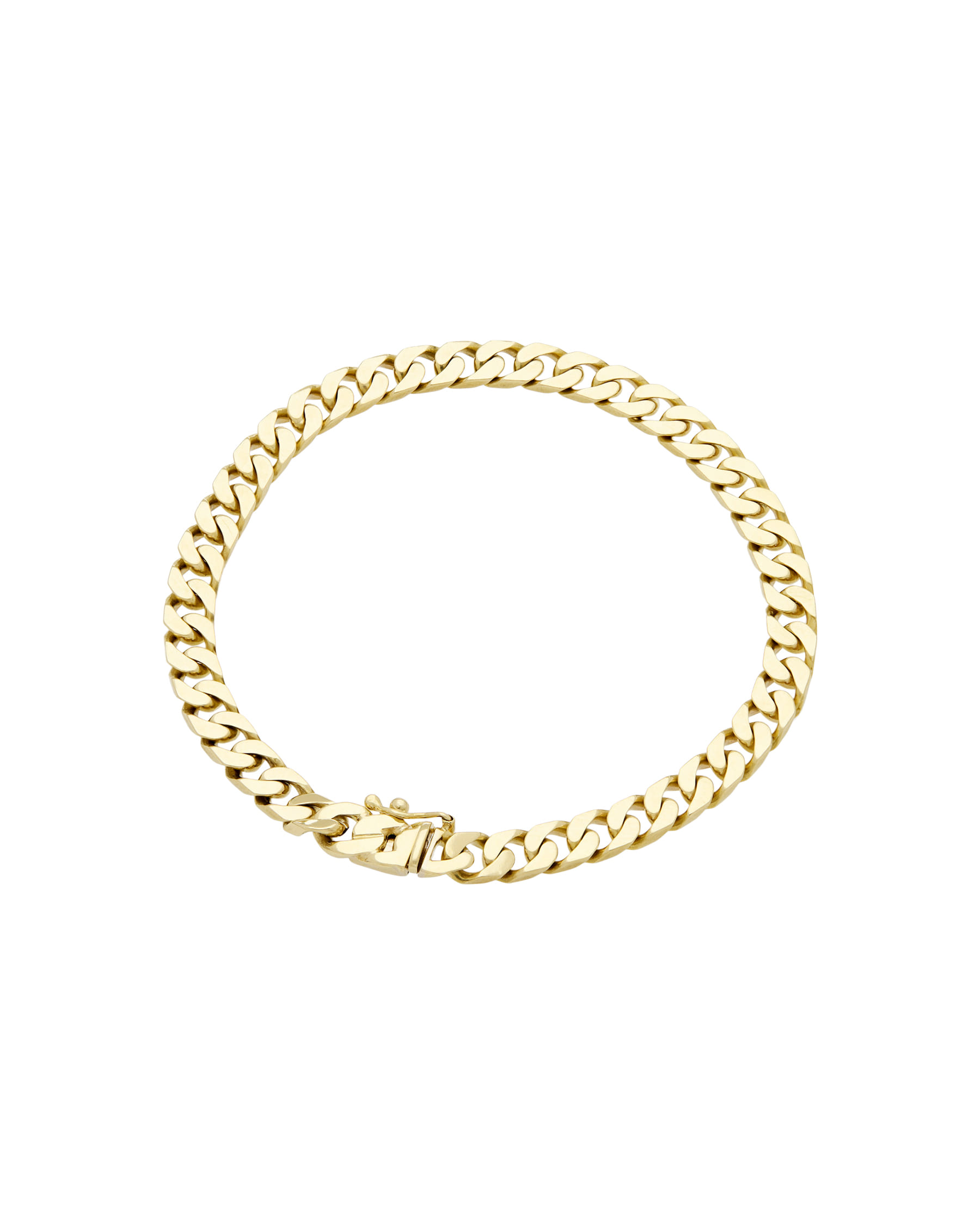 Bracciale in oro giallo con maglia groumette piatta-1