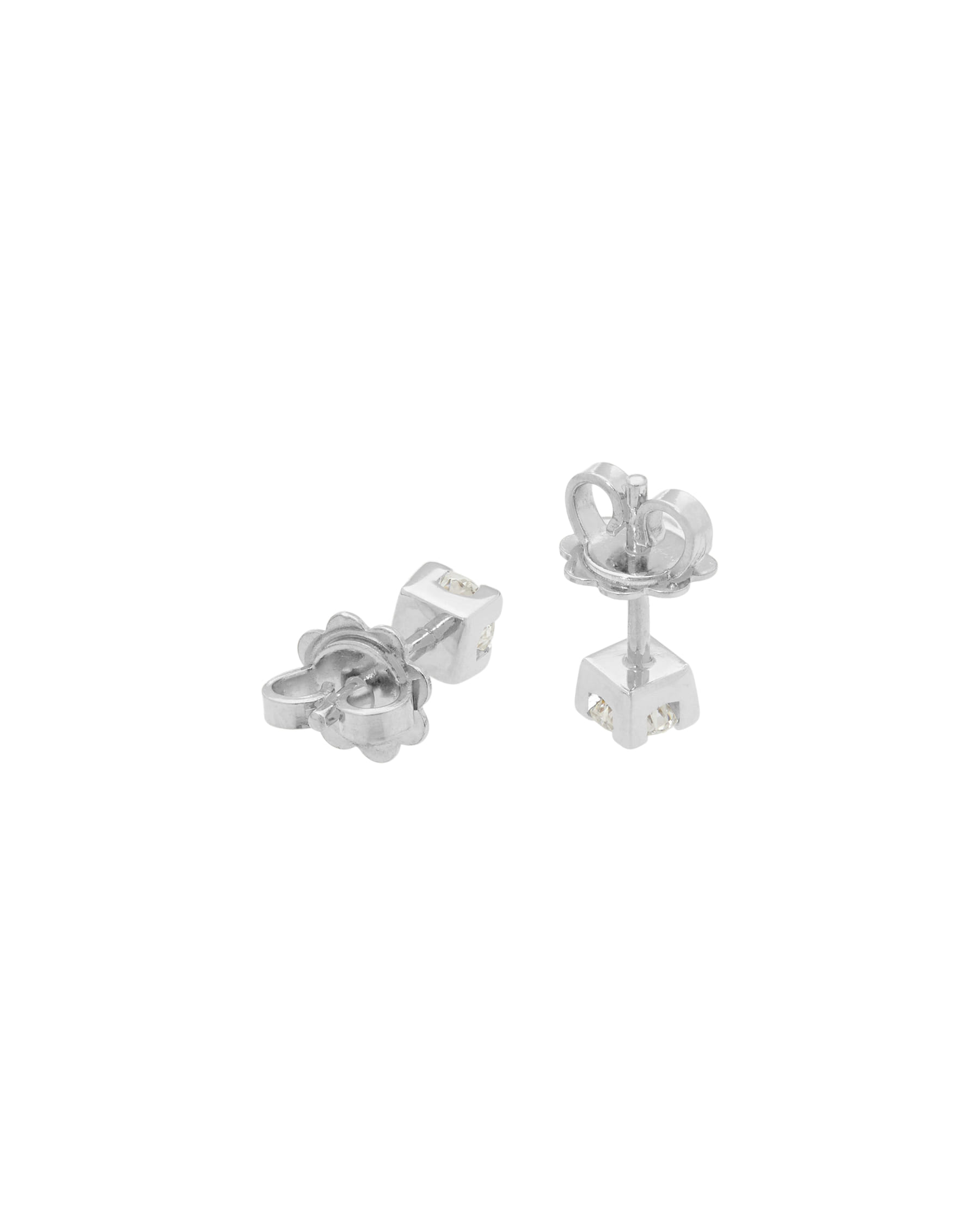 Orecchini punto luce in oro bianco con diamanti 0,52 ct-2