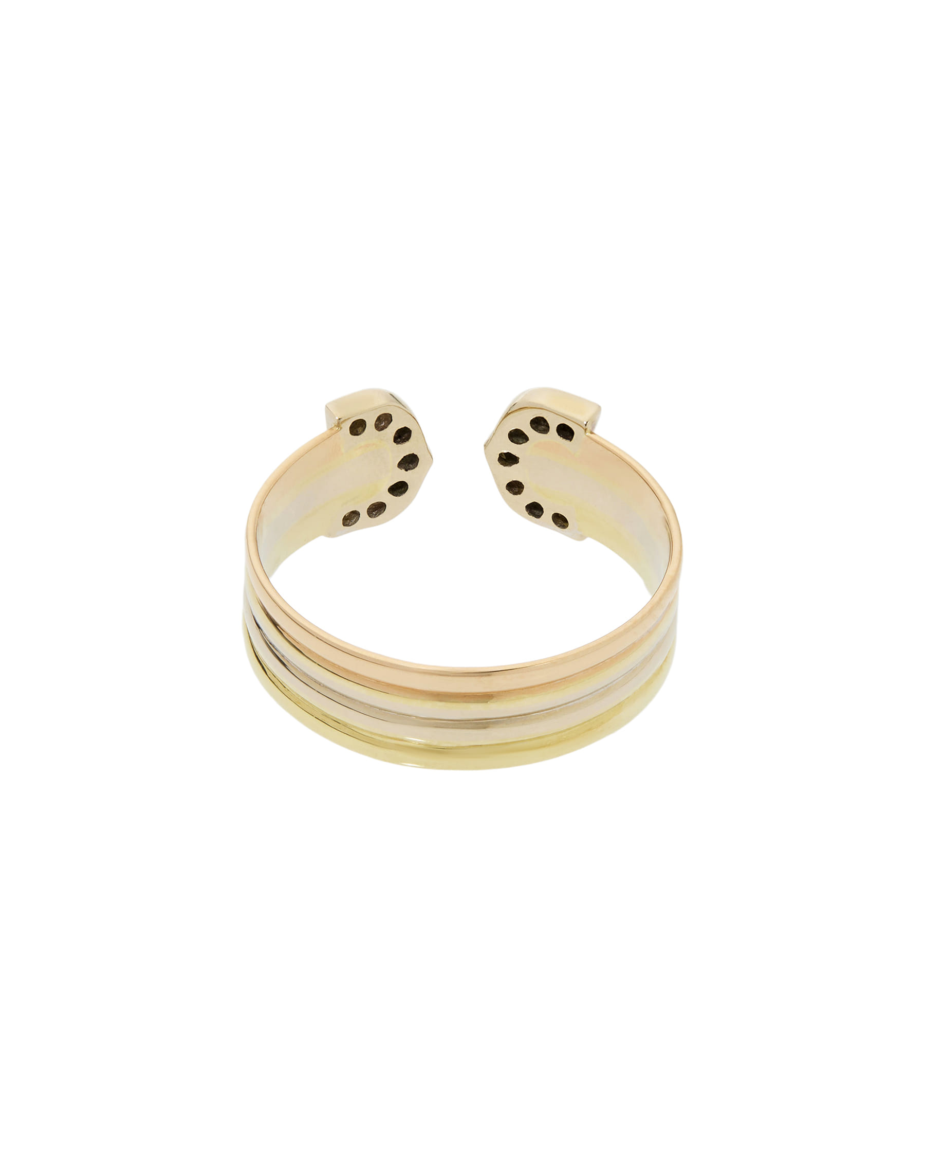 Anello fascia doppia c 3 ori con diamanti-3