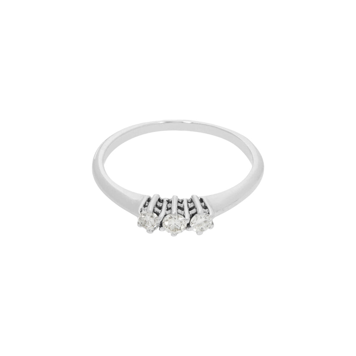 Anello trilogy in oro bianco e diamanti 0,24ct tot-1