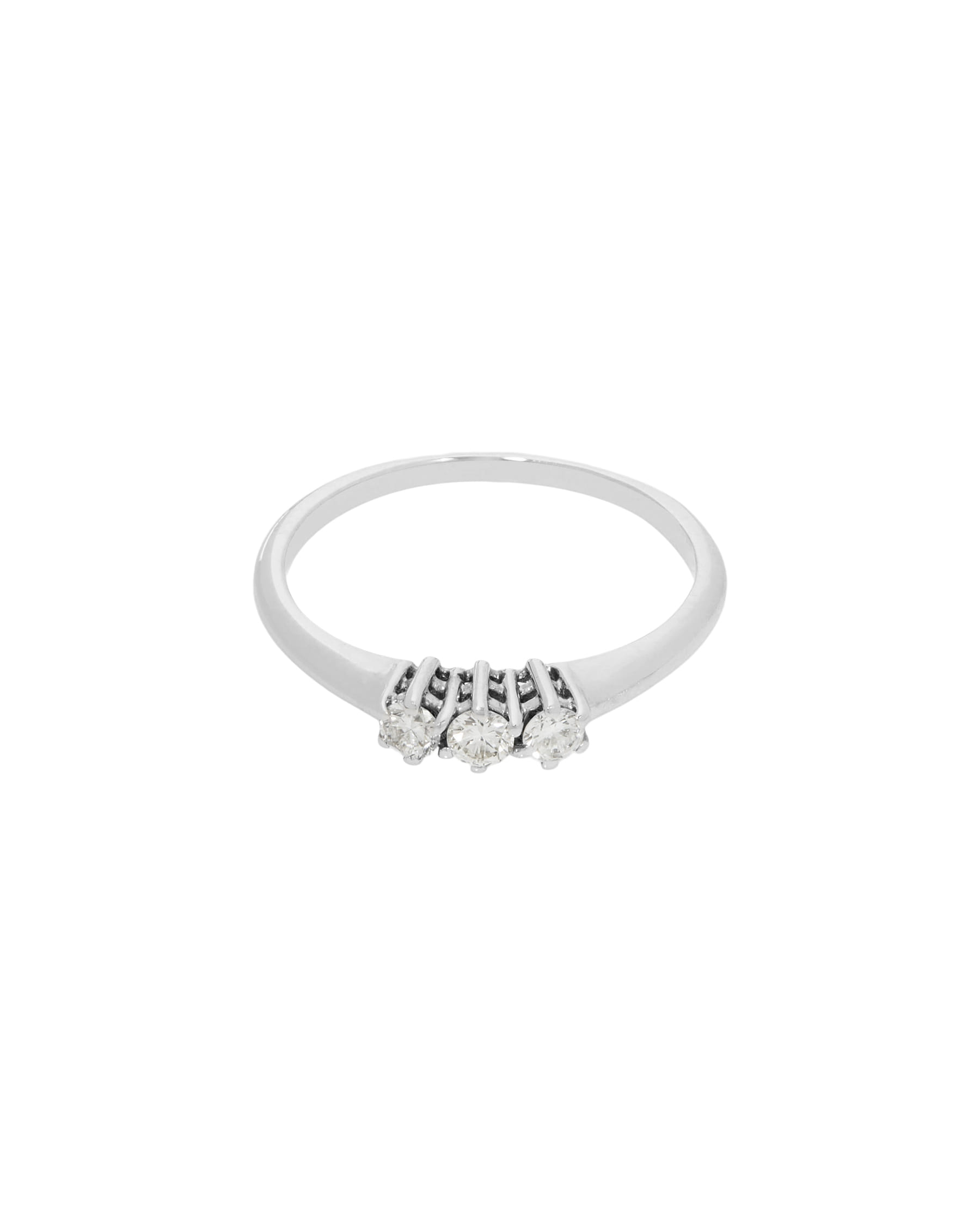 Anello trilogy in oro bianco e diamanti 0,24ct tot-1