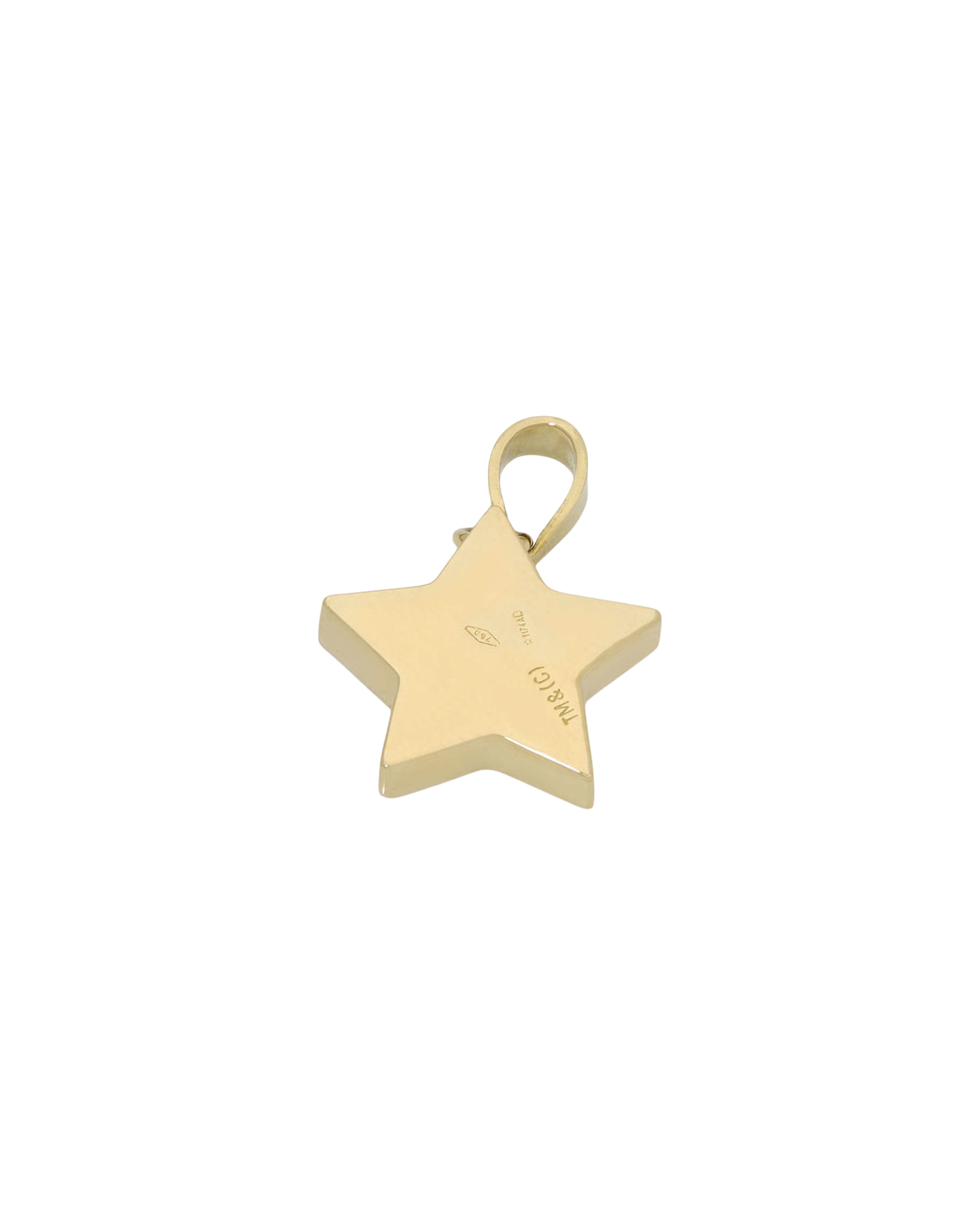 Ciondolo stella oro giallo satinato e oro bianco lucido con diamante-2