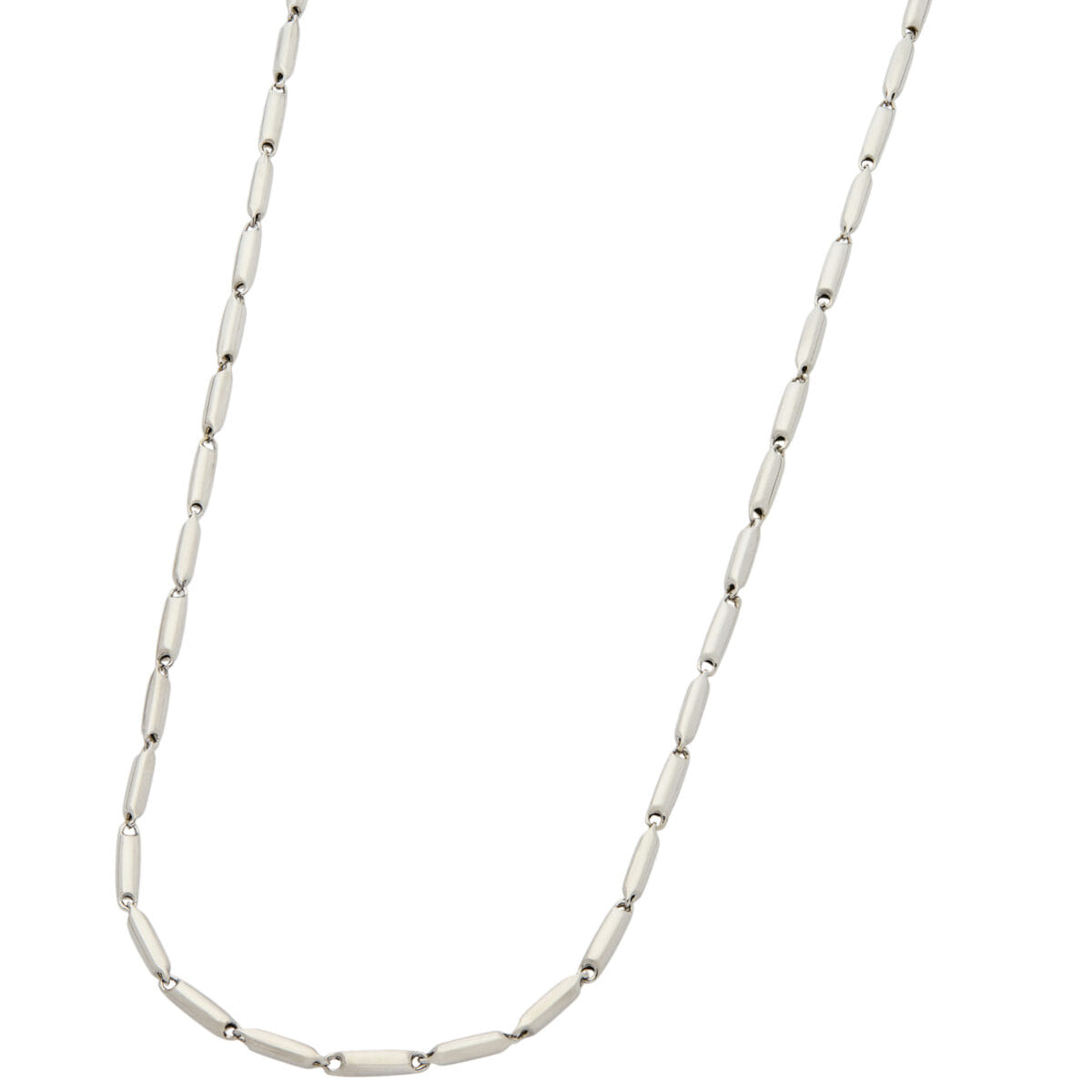 Collana in oro bianco maglia chicchi di riso-1