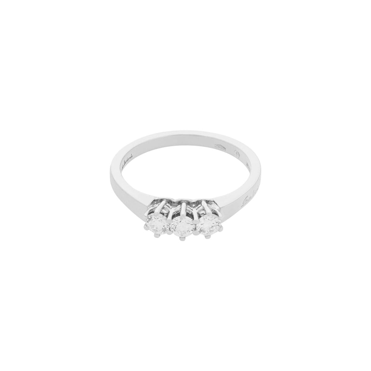 Anello trilogy salvini in oro bianco con diamanti 0,51 ct-1