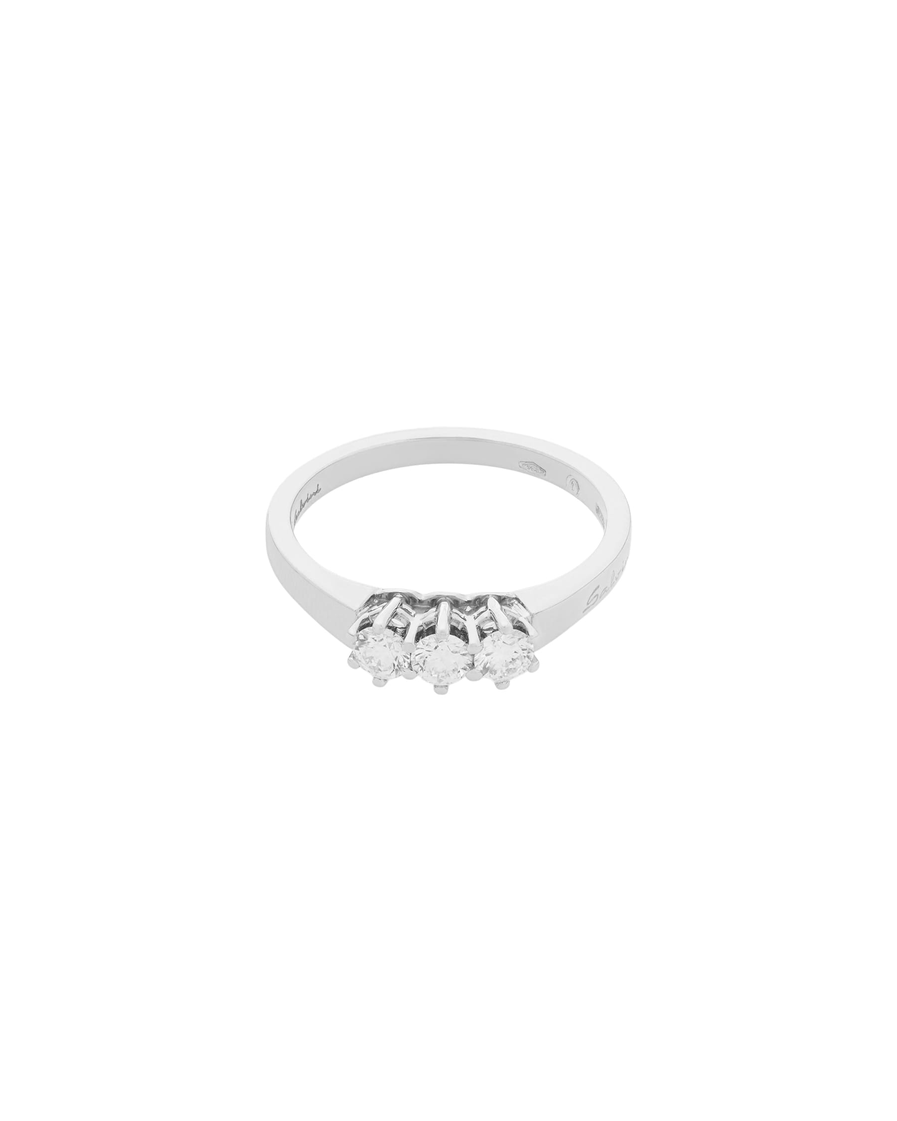 Anello trilogy salvini in oro bianco con diamanti 0,51 ct-1