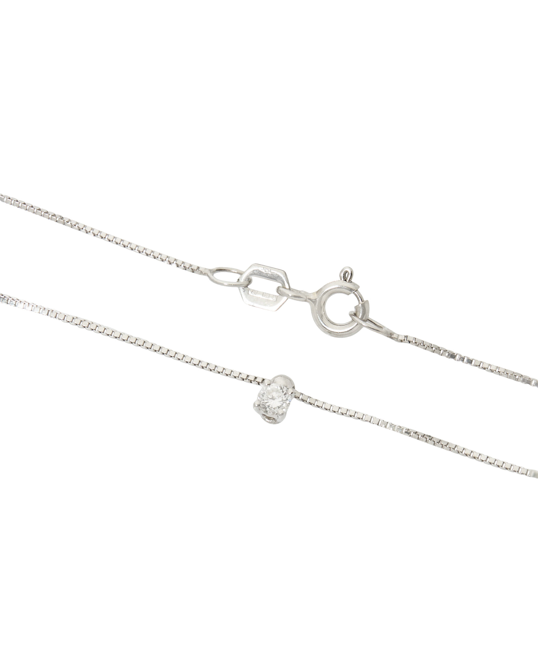 Collana punto luce in oro bianco e diamante 0,08ct-2