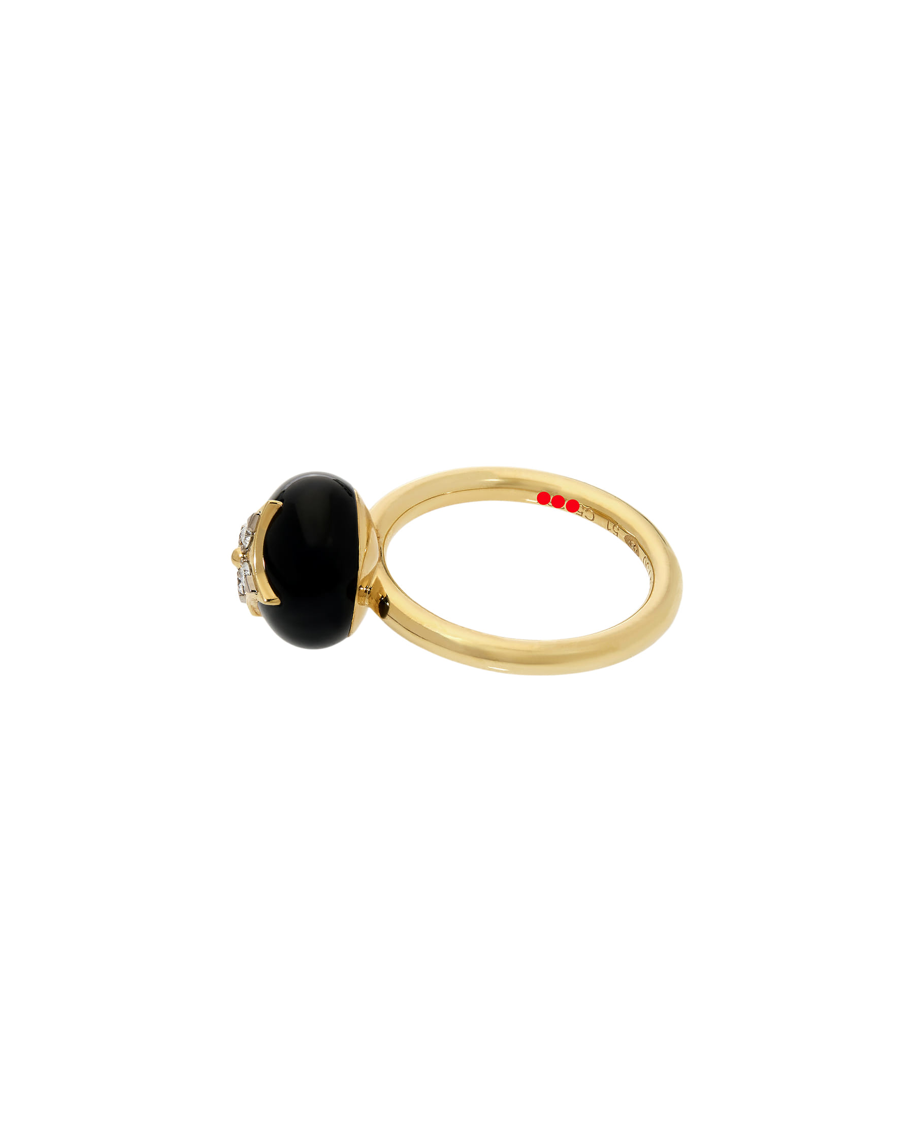 Anello louis vuitton b. blossom in oro giallo, onice e diamanti-2