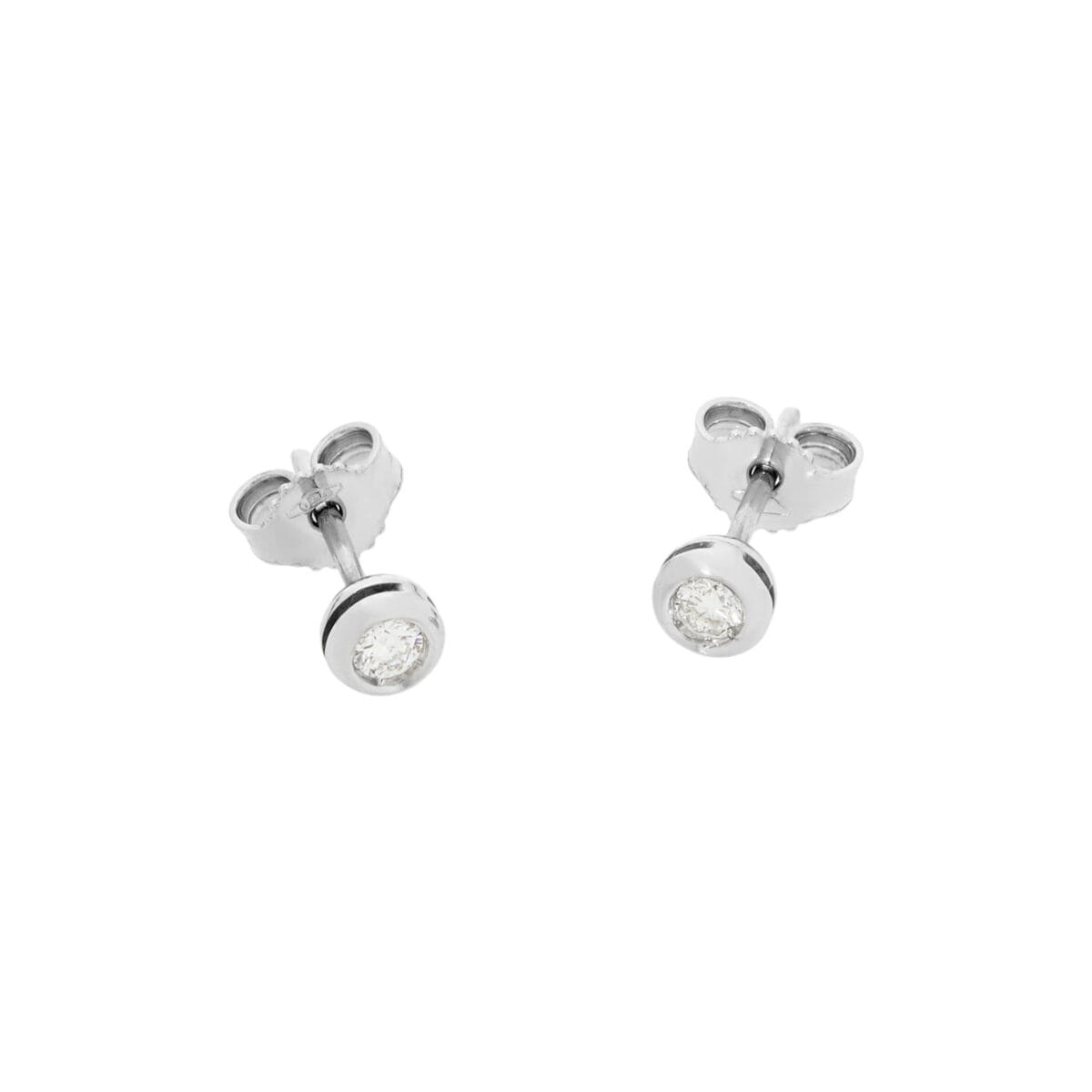 Orecchini punto luce cipollino in oro bianco con diamanti 0,20 ct-1
