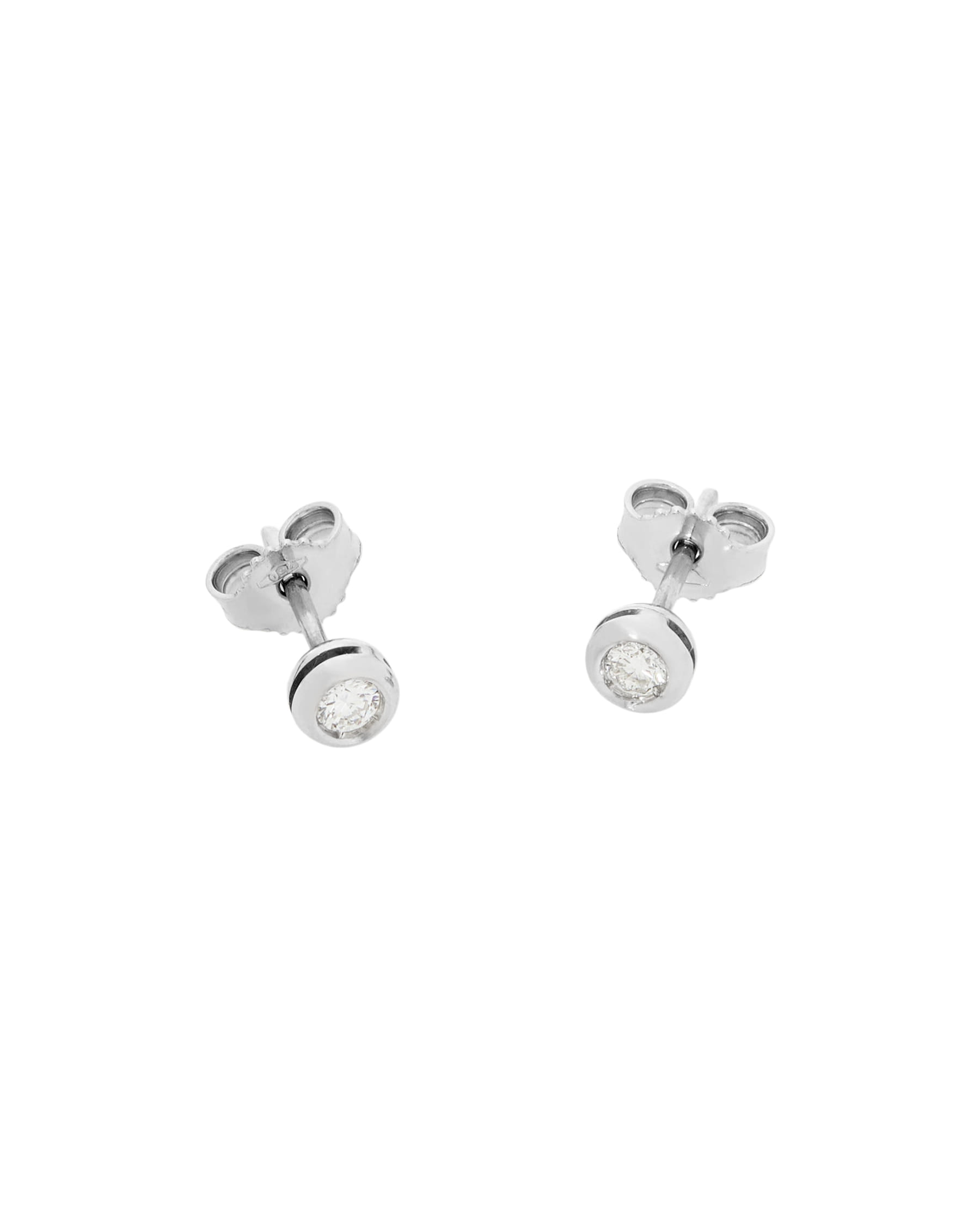 Orecchini punto luce cipollino in oro bianco con diamanti 0,20 ct-1