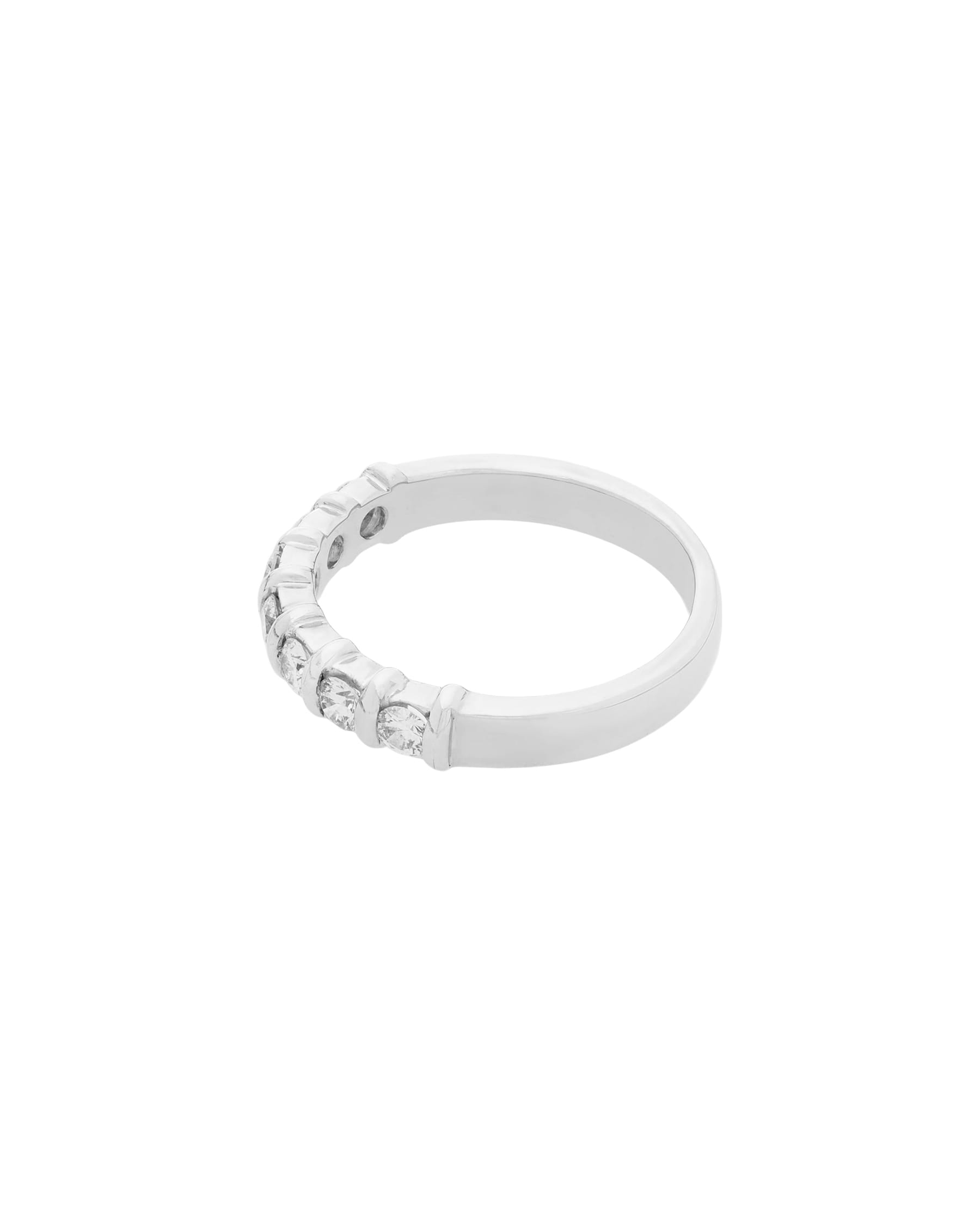 Anello veretta in oro bianco con 7 diamanti 0,50 ct-2