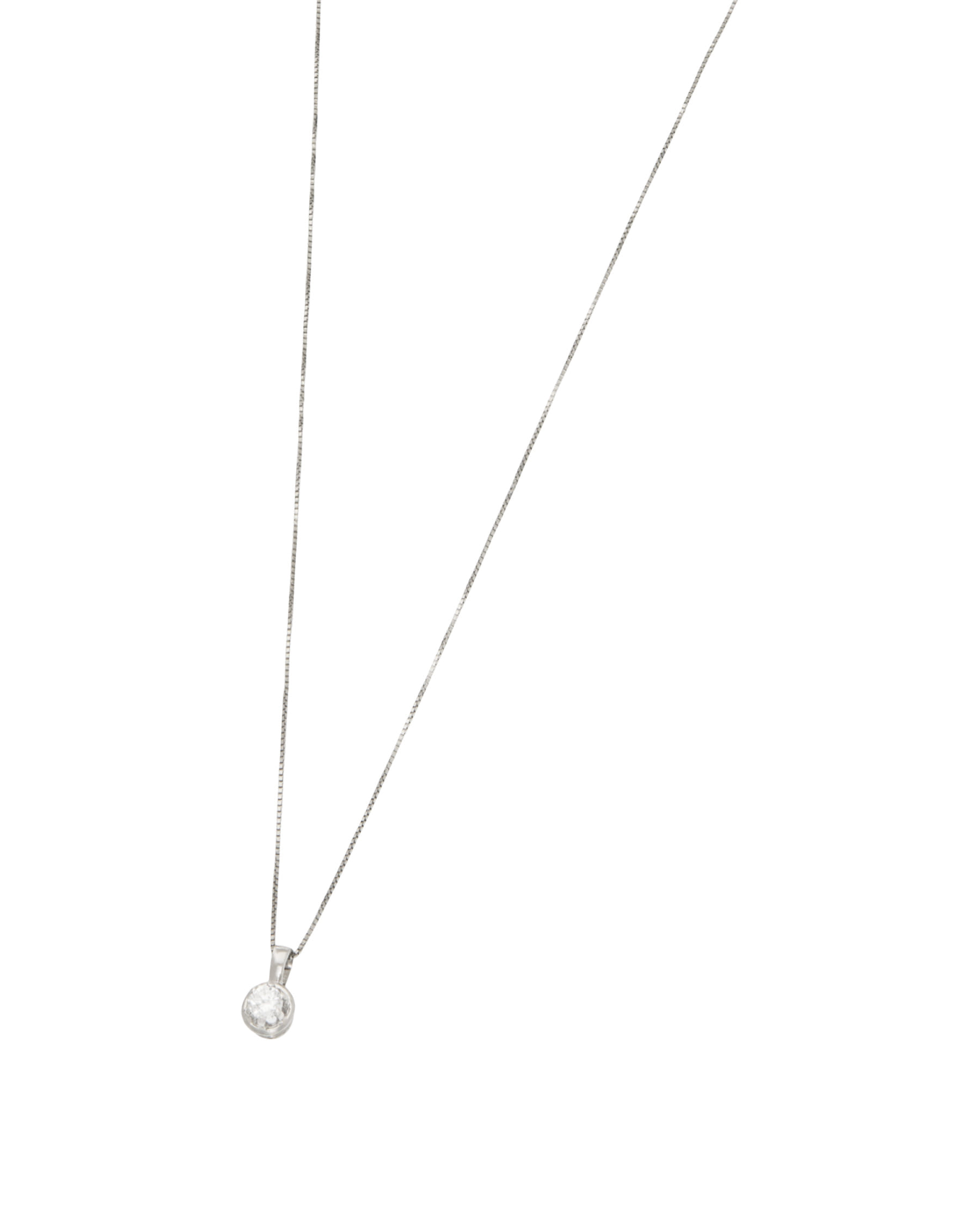 Catenina punto luce in oro bianco 18kt con diamante 0,10 ct-1