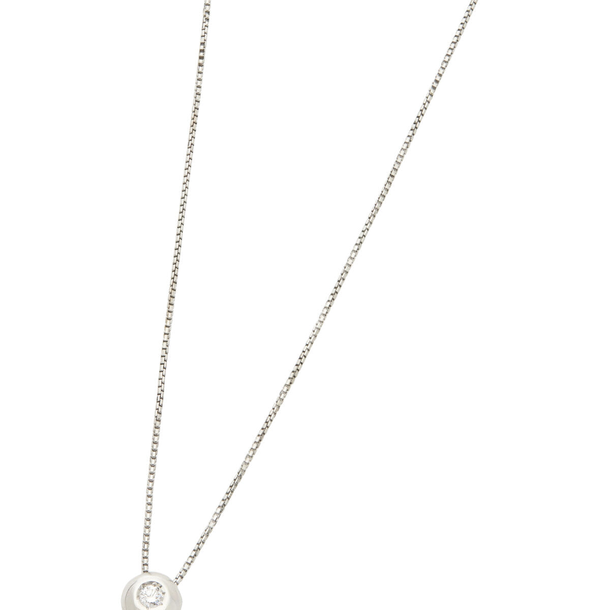 Catenina punto luce cipollino in oro bianco con diamante 0,12 ct-1