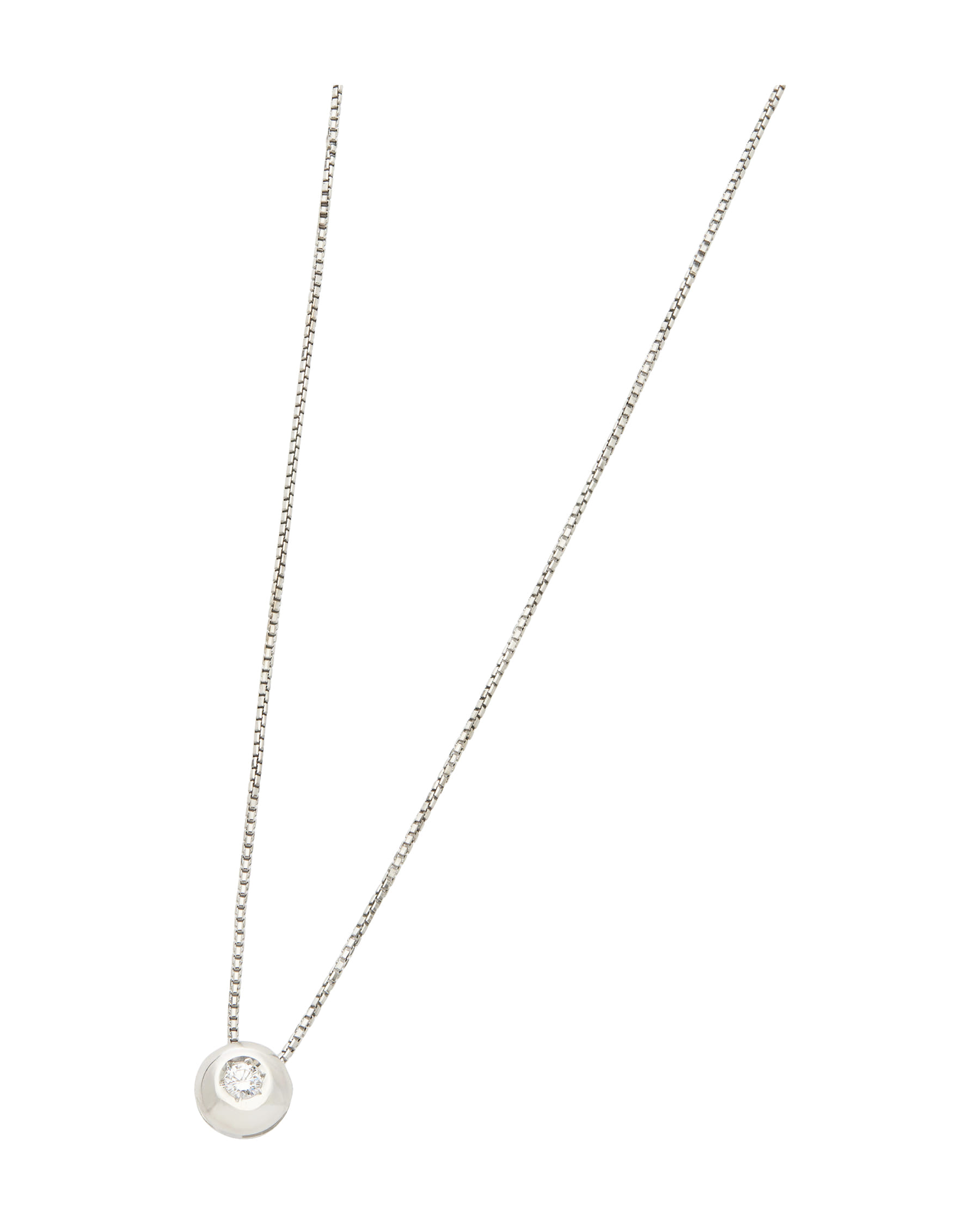 Catenina punto luce cipollino in oro bianco con diamante 0,12 ct-1
