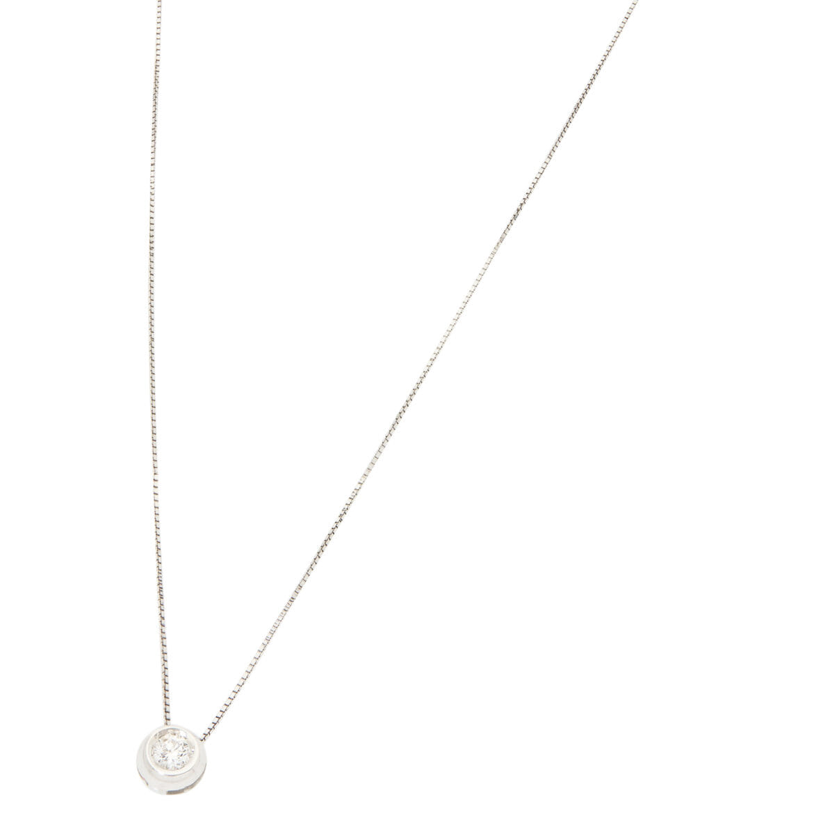 Catenina punto luce cipollino in oro bianco 18 kt con diamante 0,17 ct-1