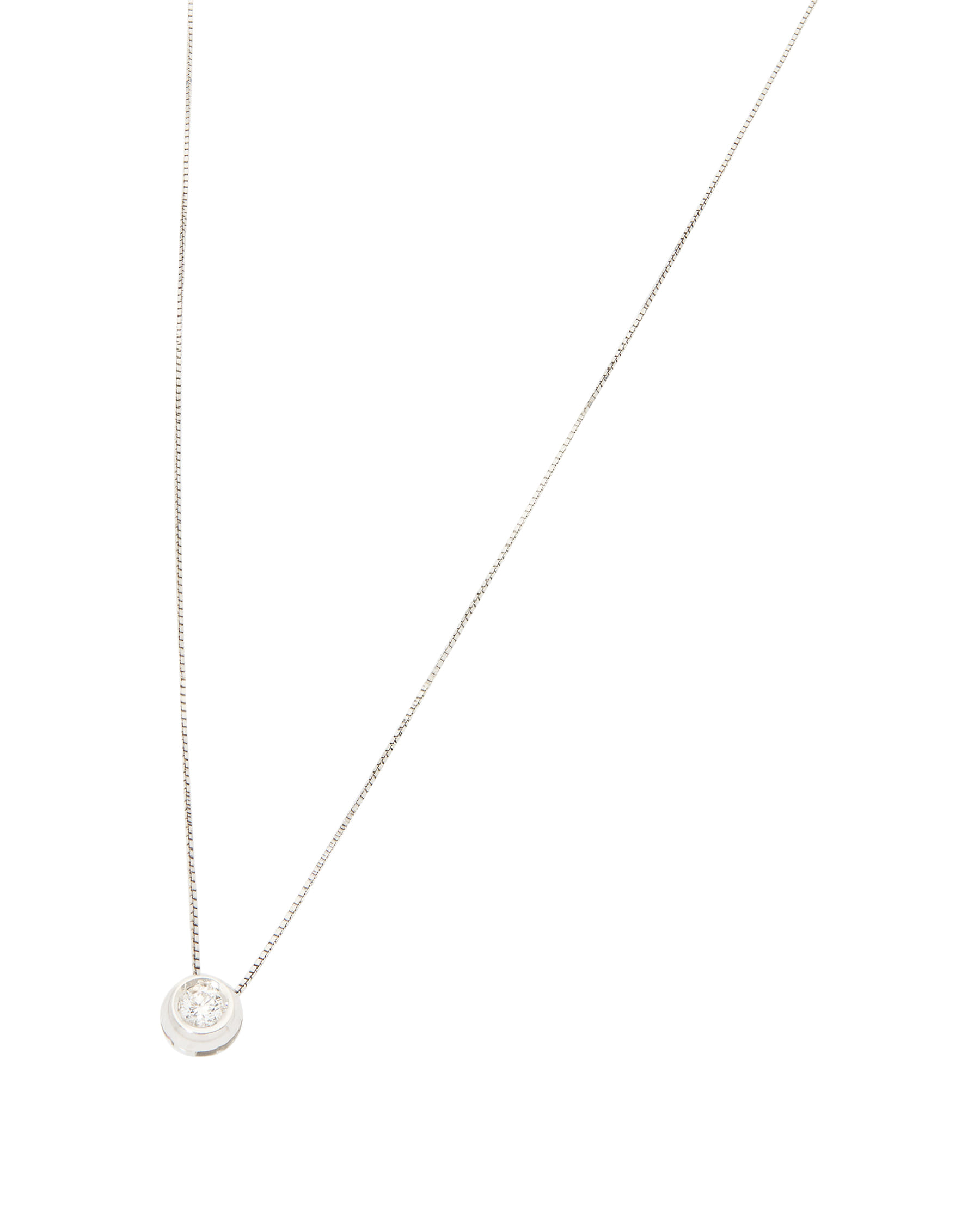 Catenina punto luce cipollino in oro bianco 18 kt con diamante 0,17 ct-1