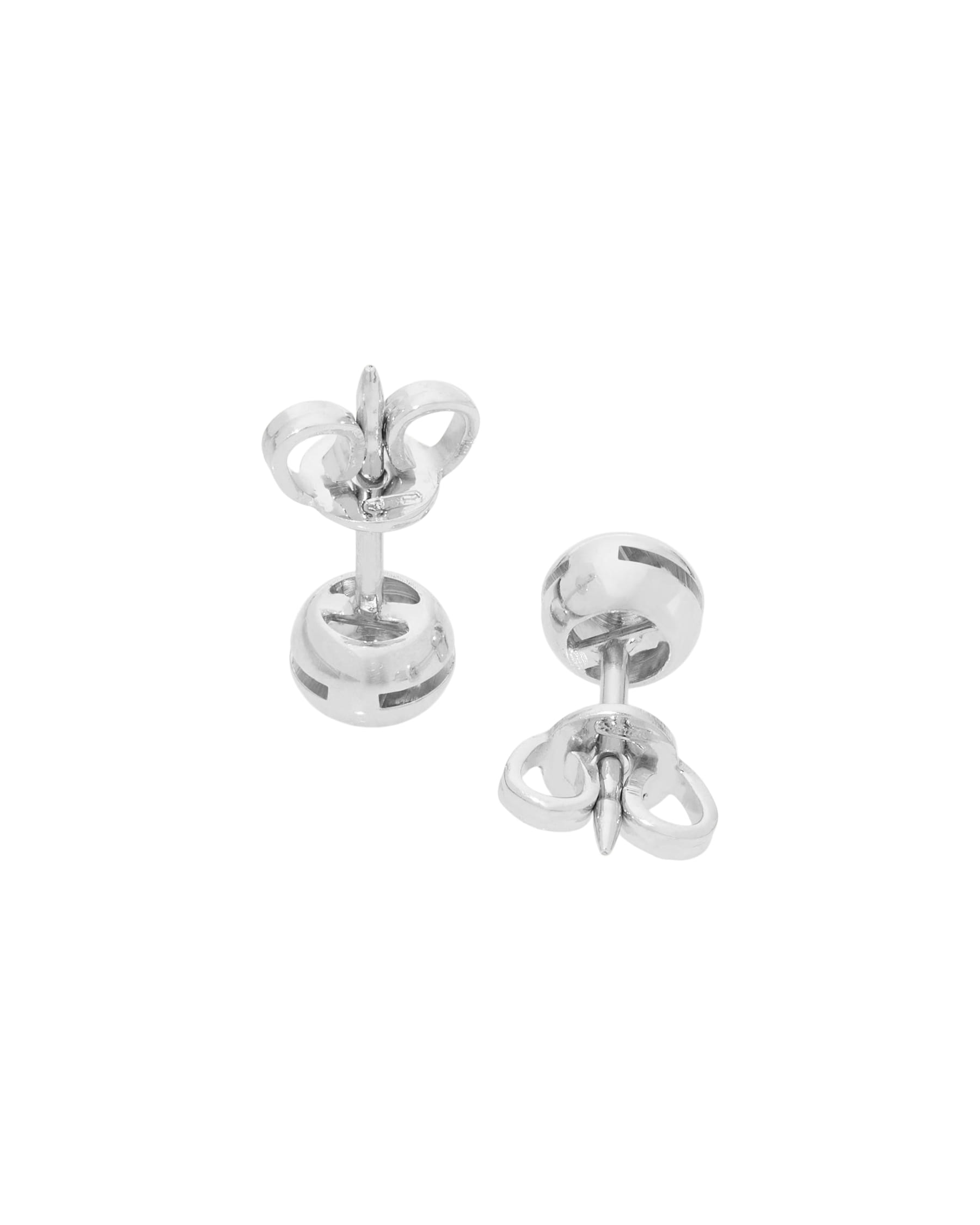 Orecchini punto luce cipollino in oro bianco e diamanti 0,12 ct-2