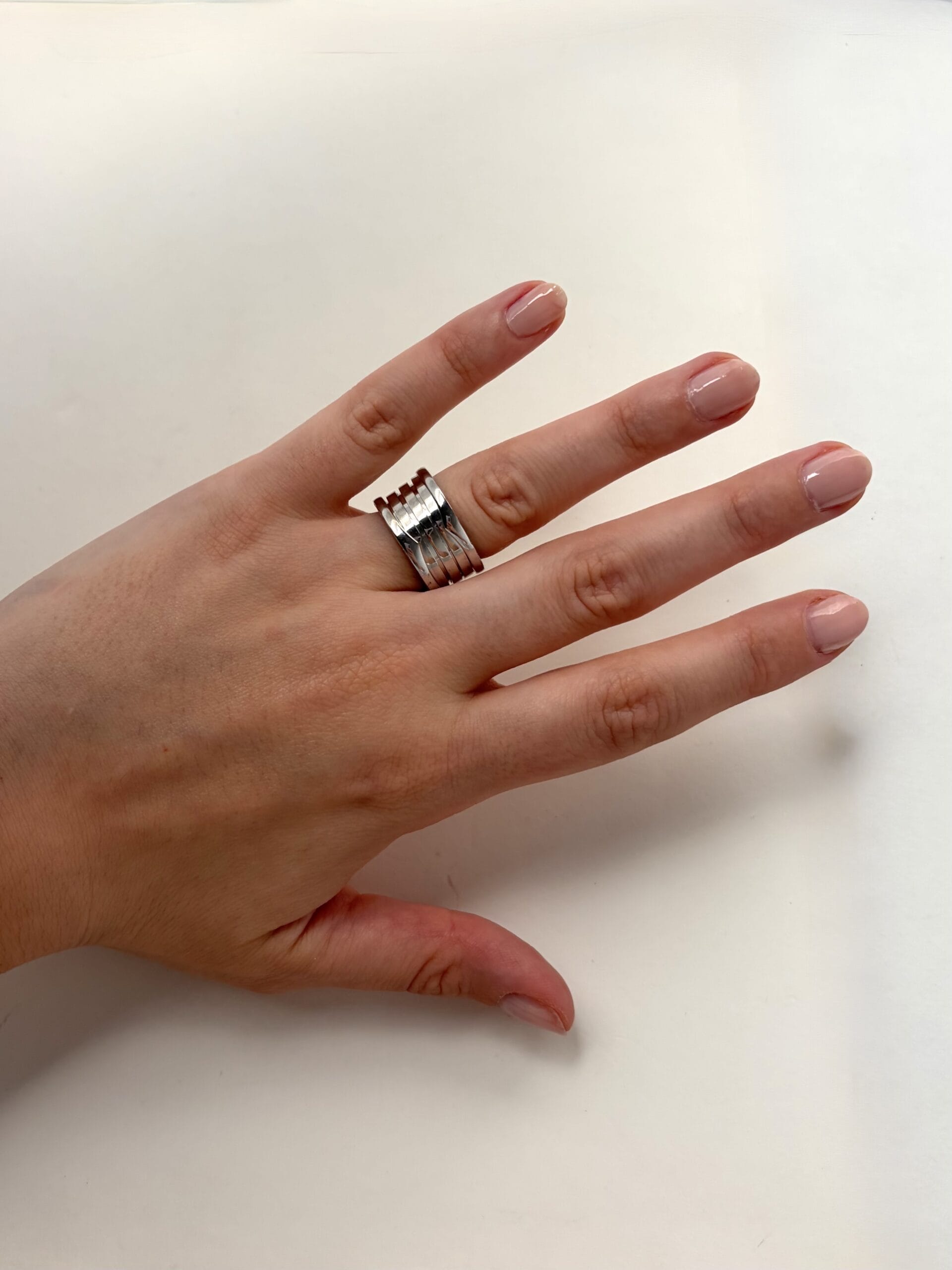 Anello bulgari bzero1 4 fasce in oro bianco-3