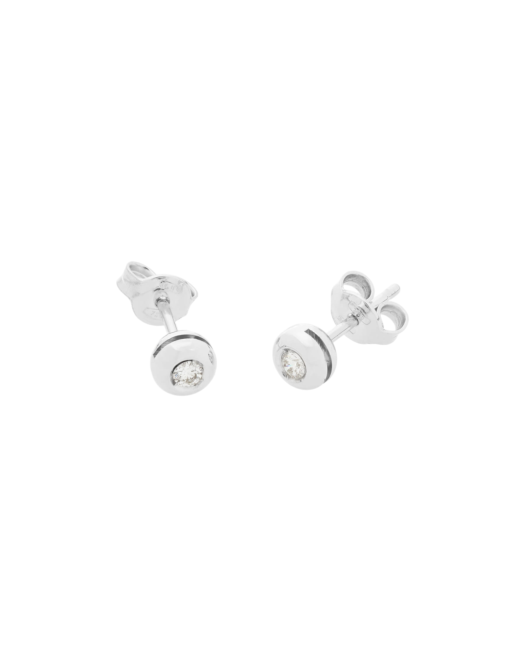Orecchini punto luce cipollino in oro bianco con diamanti 0,16 ct-1