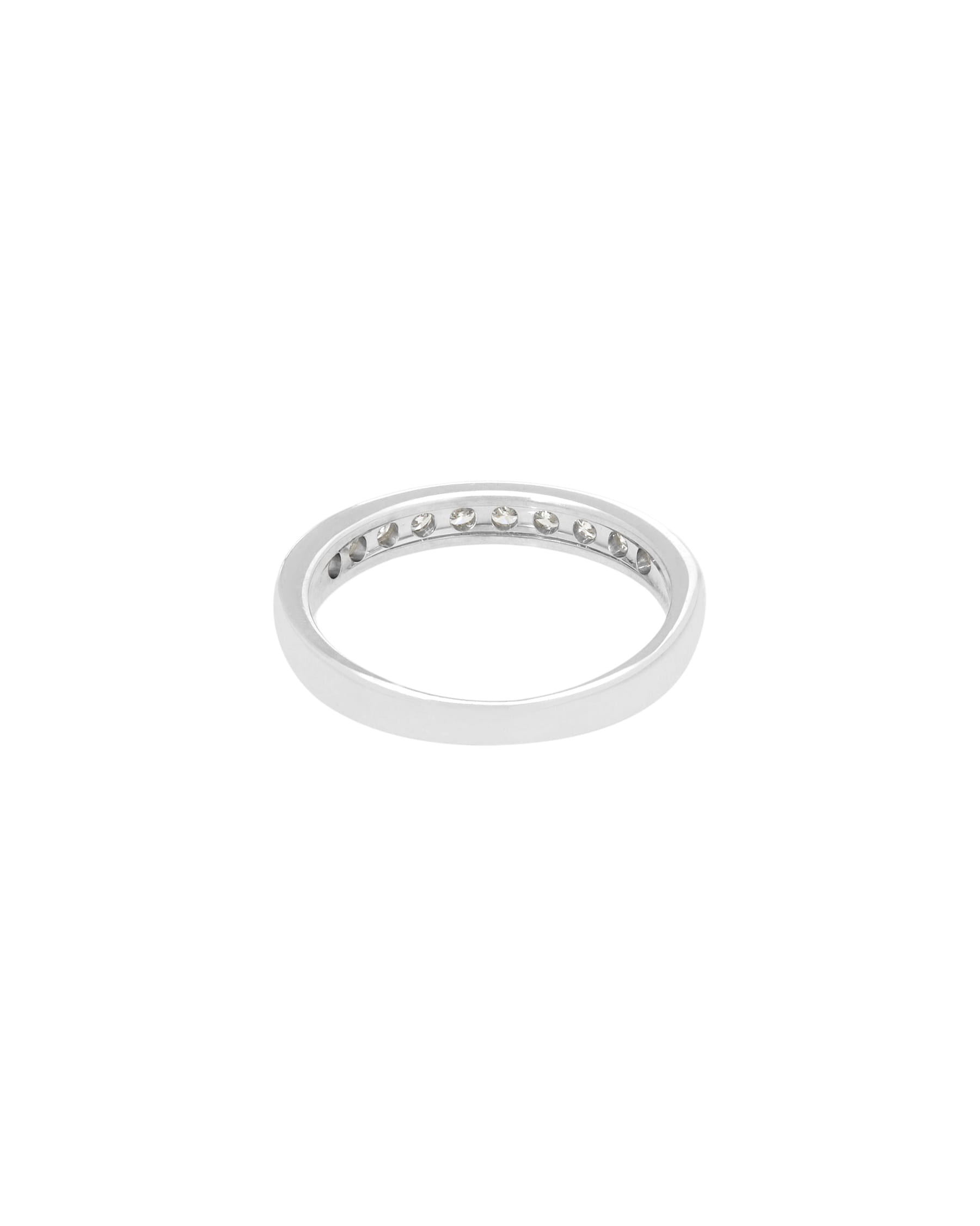 Anello veretta in oro bianco con 10 diamanti-3
