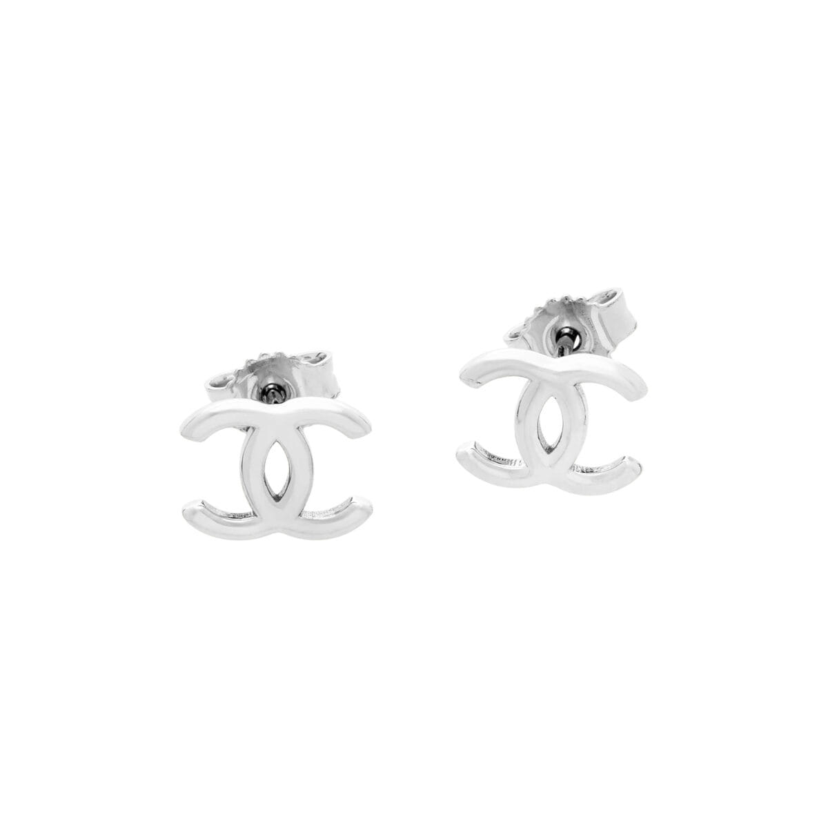 Orecchini in oro bianco 9kt stile chanel-1