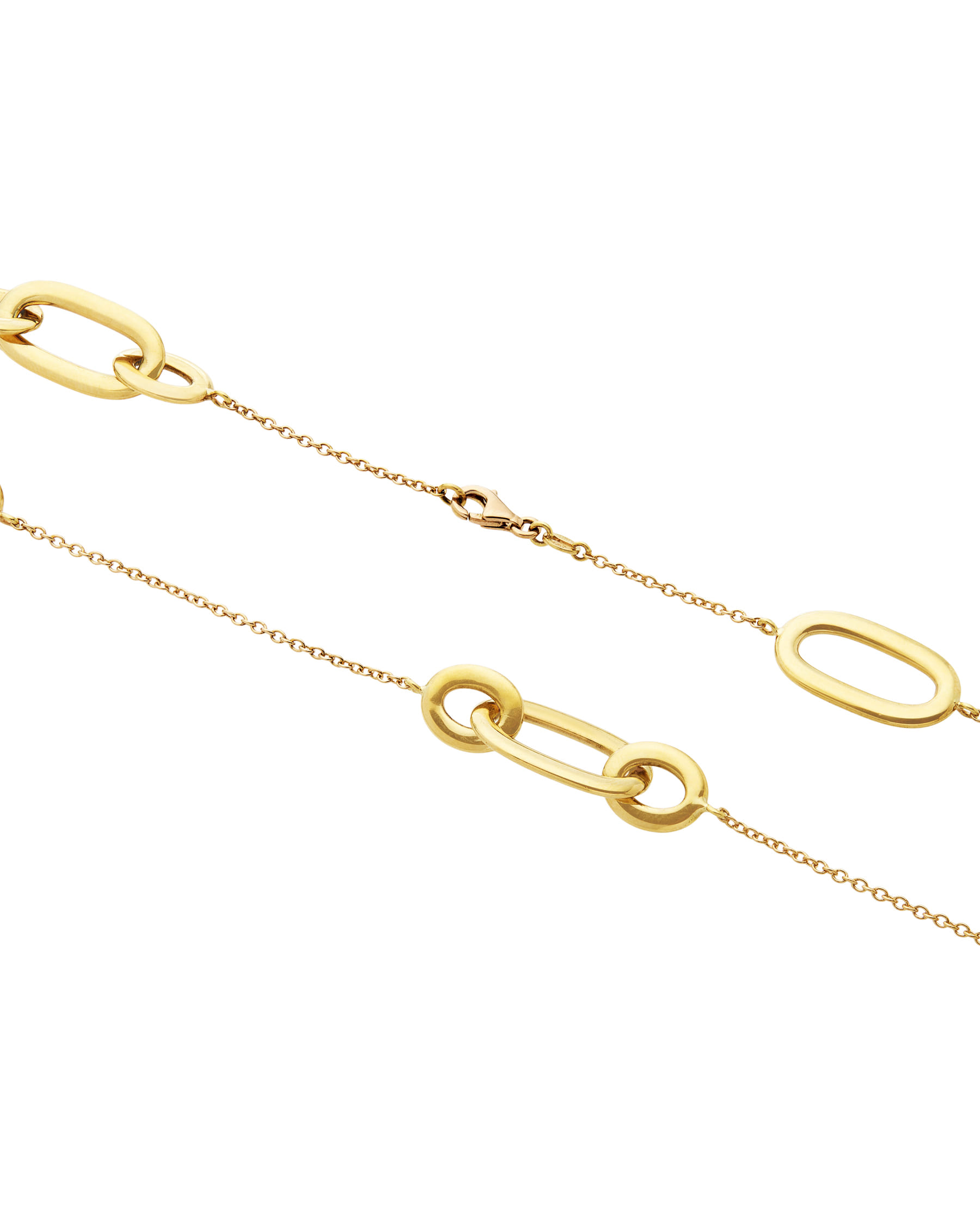 Collana in oro giallo con elementi ovali-2