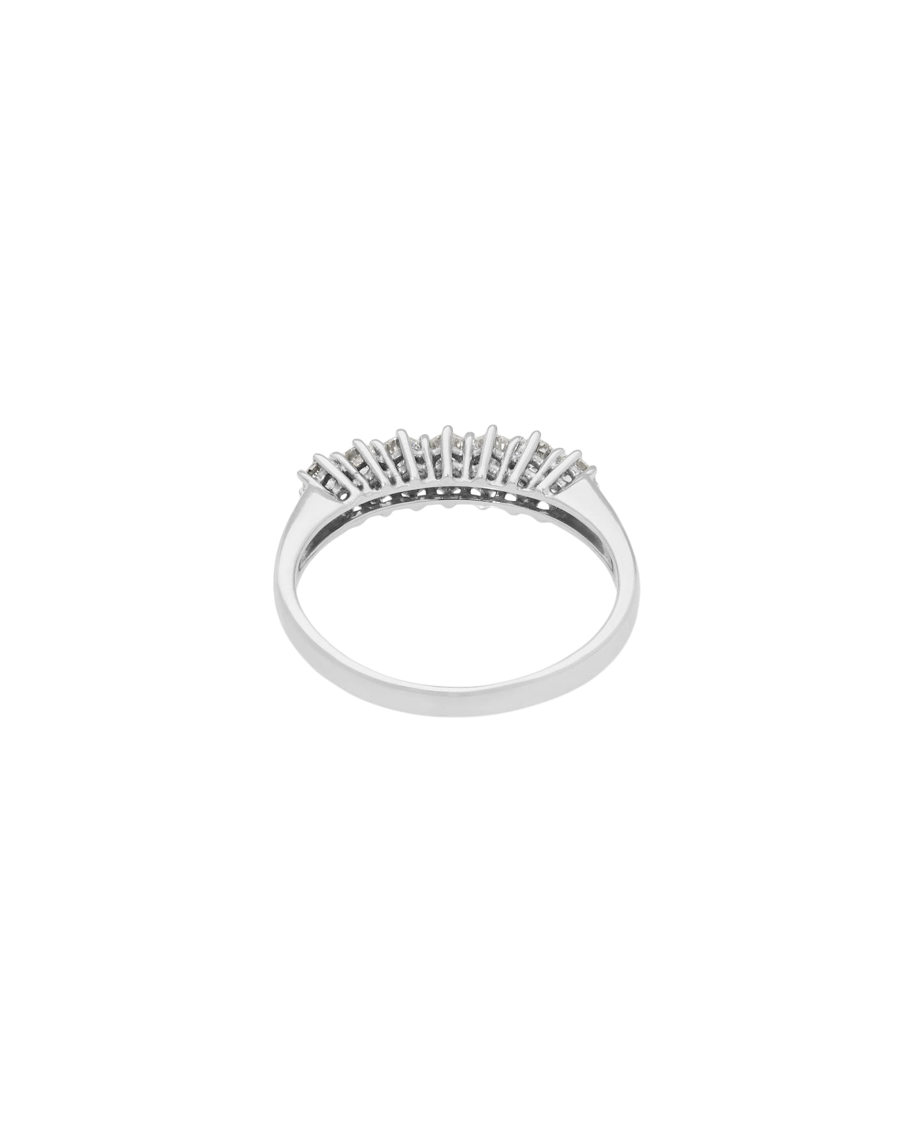 Anello veretta in oro bianco con 7 diamanti 0,35 ct-3