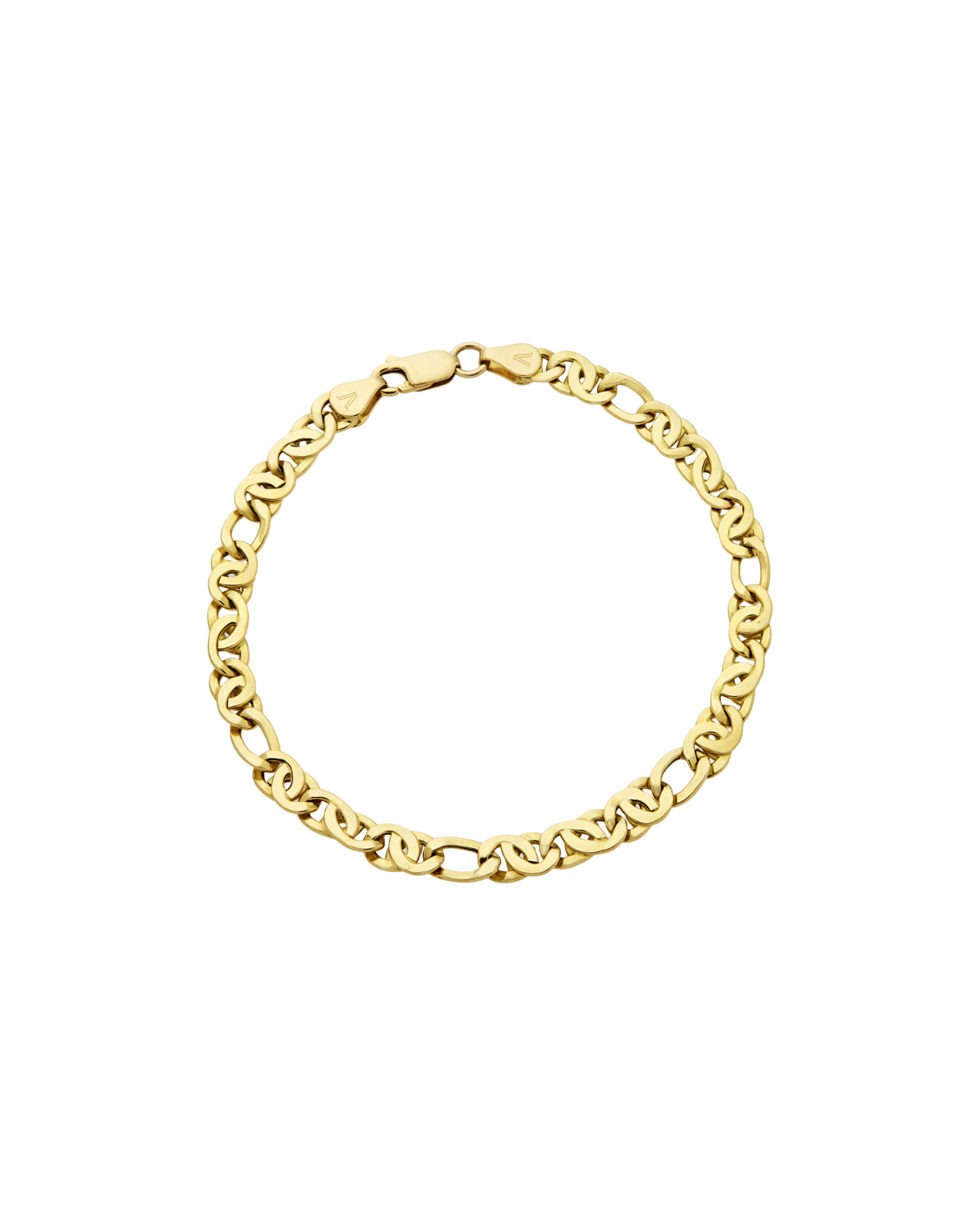 Bracciale occhio di pernice 3 + 1 in oro giallo-1