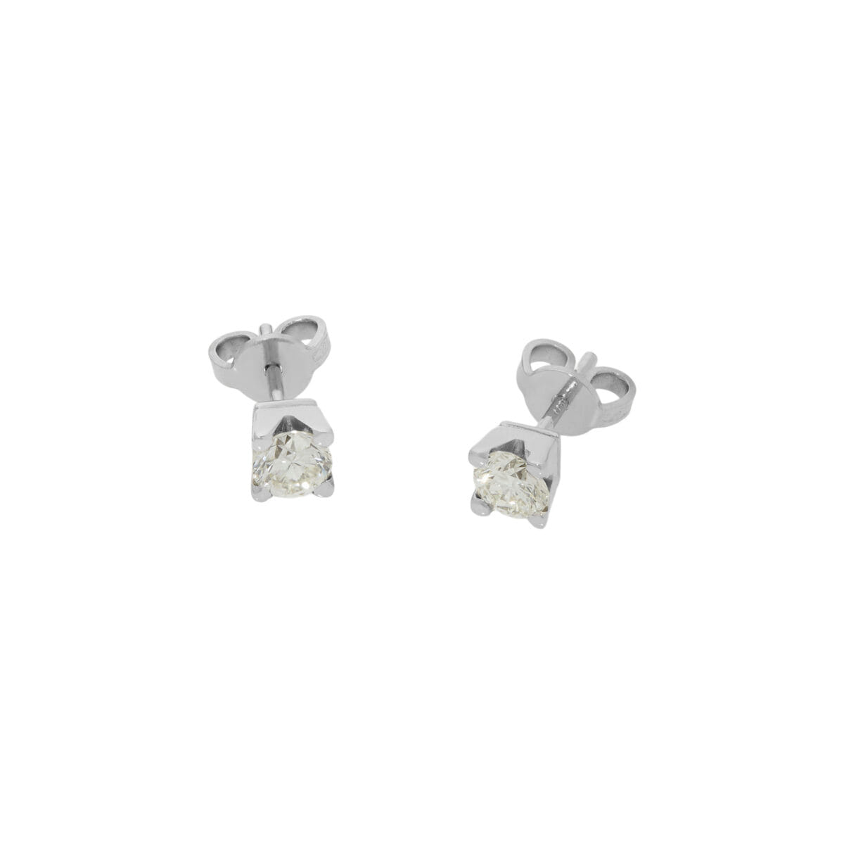 Orecchini punto luce in oro bianco con diamanti 0,74 ct-1
