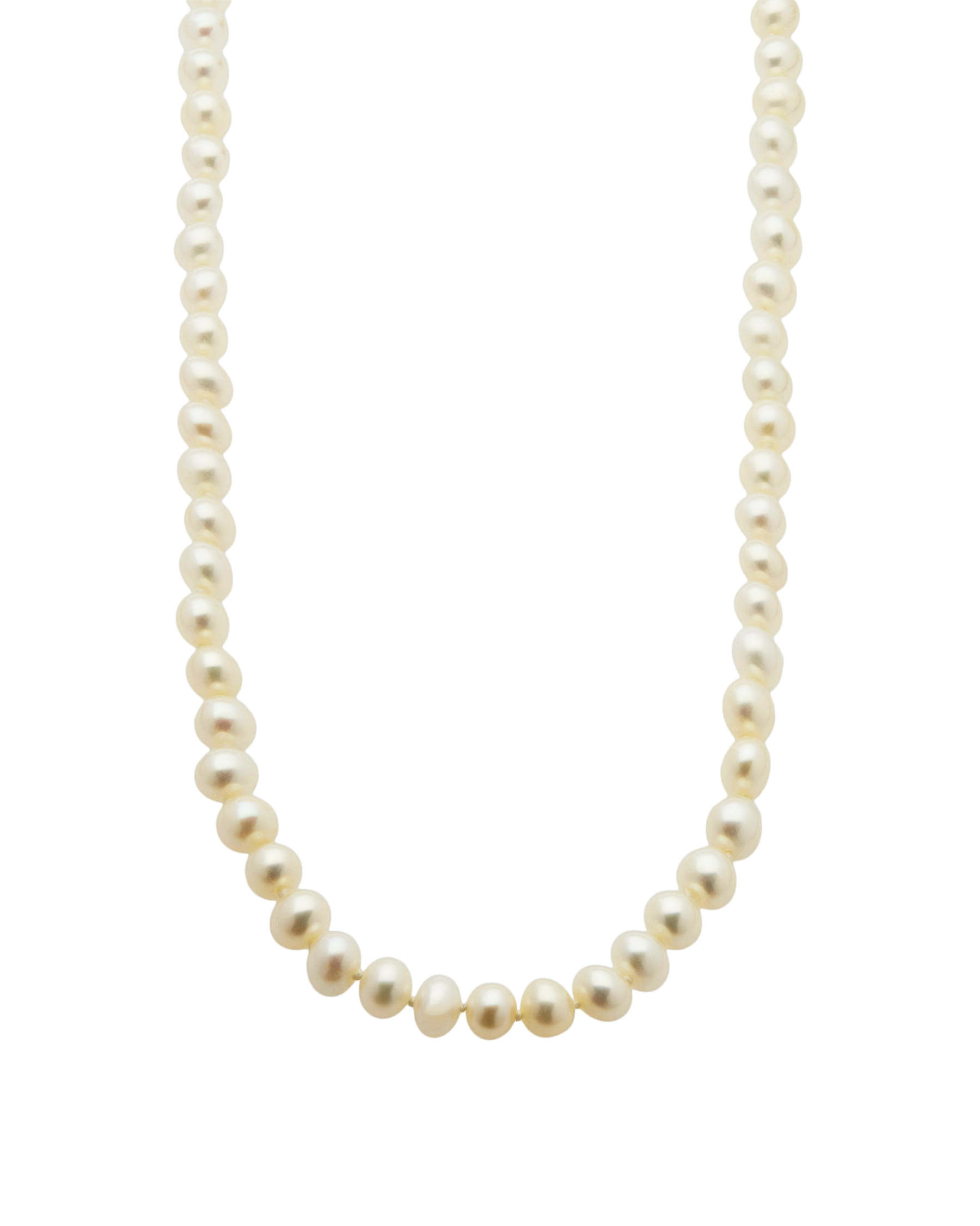 Collana di perle 6 mm con chiusura in oro bianco e diamanti-1