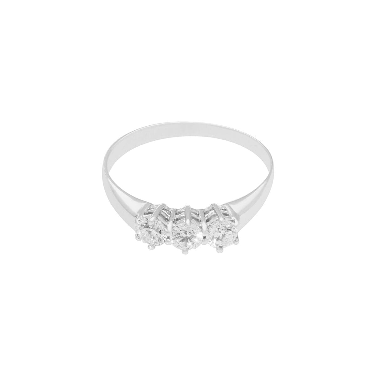 Anello trilogy in oro bianco con diamanti 0,45 ct-1