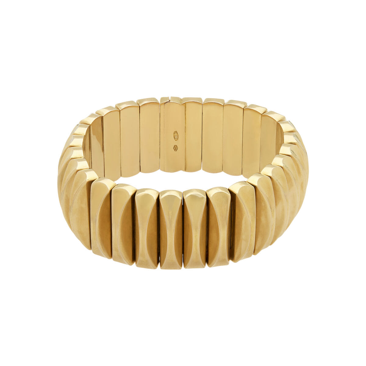 Bracciale oro rosso vintage con moduli lucidi e satinati-1
