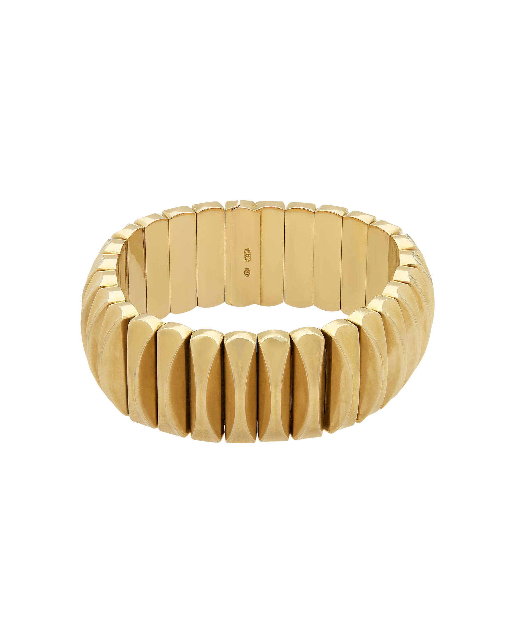 Bracciale oro rosso vintage con moduli lucidi e satinati-1