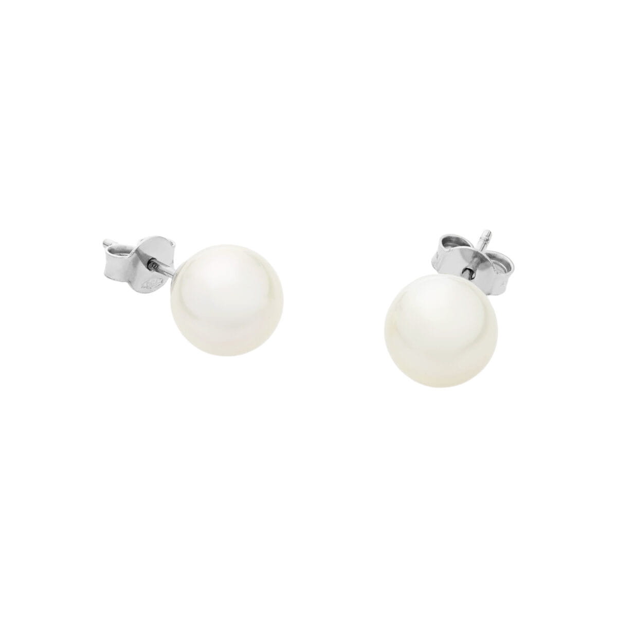 Orecchini a lobo in oro bianco con perle 9,20 mm-1