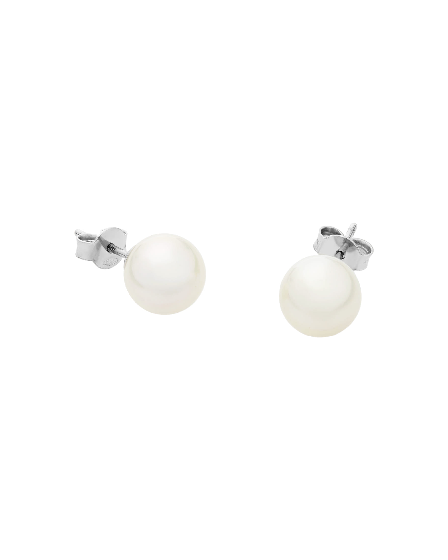 Orecchini a lobo in oro bianco con perle 9,20 mm-1