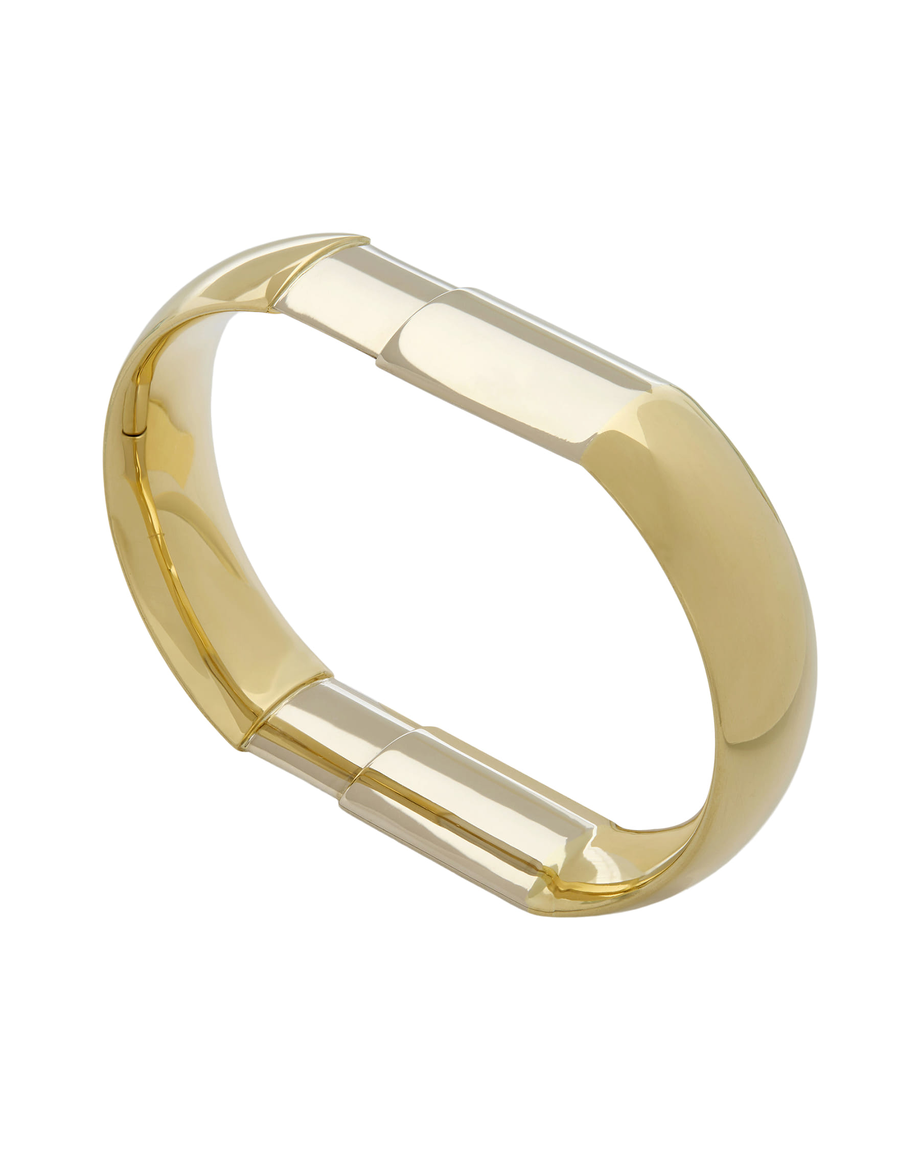 Bracciale rigido vintage pomellato oro giallo e bianco-2