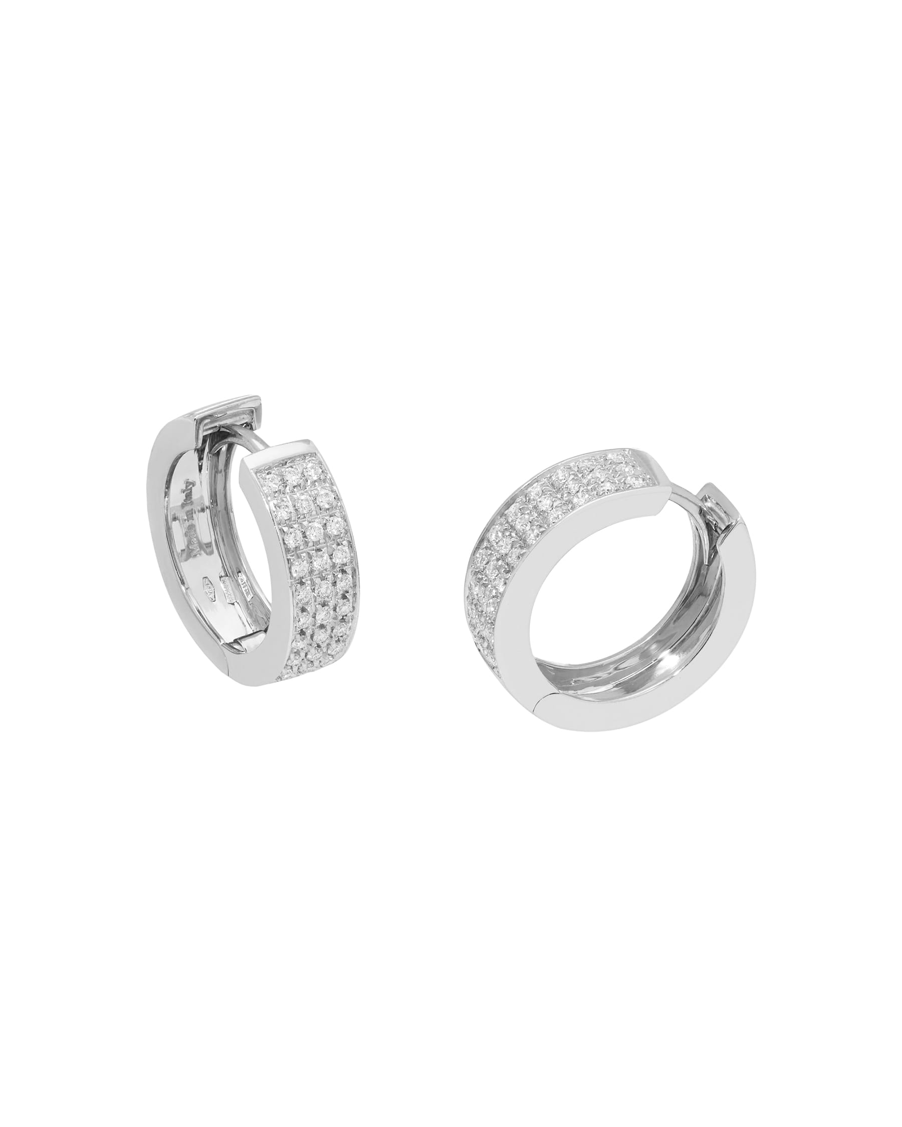 Orecchini cerchietto alfieri in oro bianco con pavé di diamanti-2