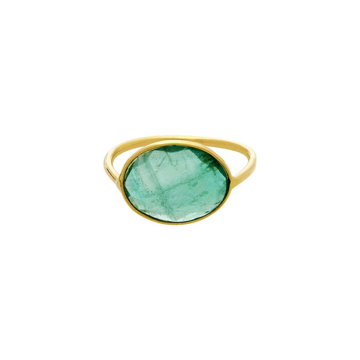 Anello oro giallo con smeraldo ovale east-west-1
