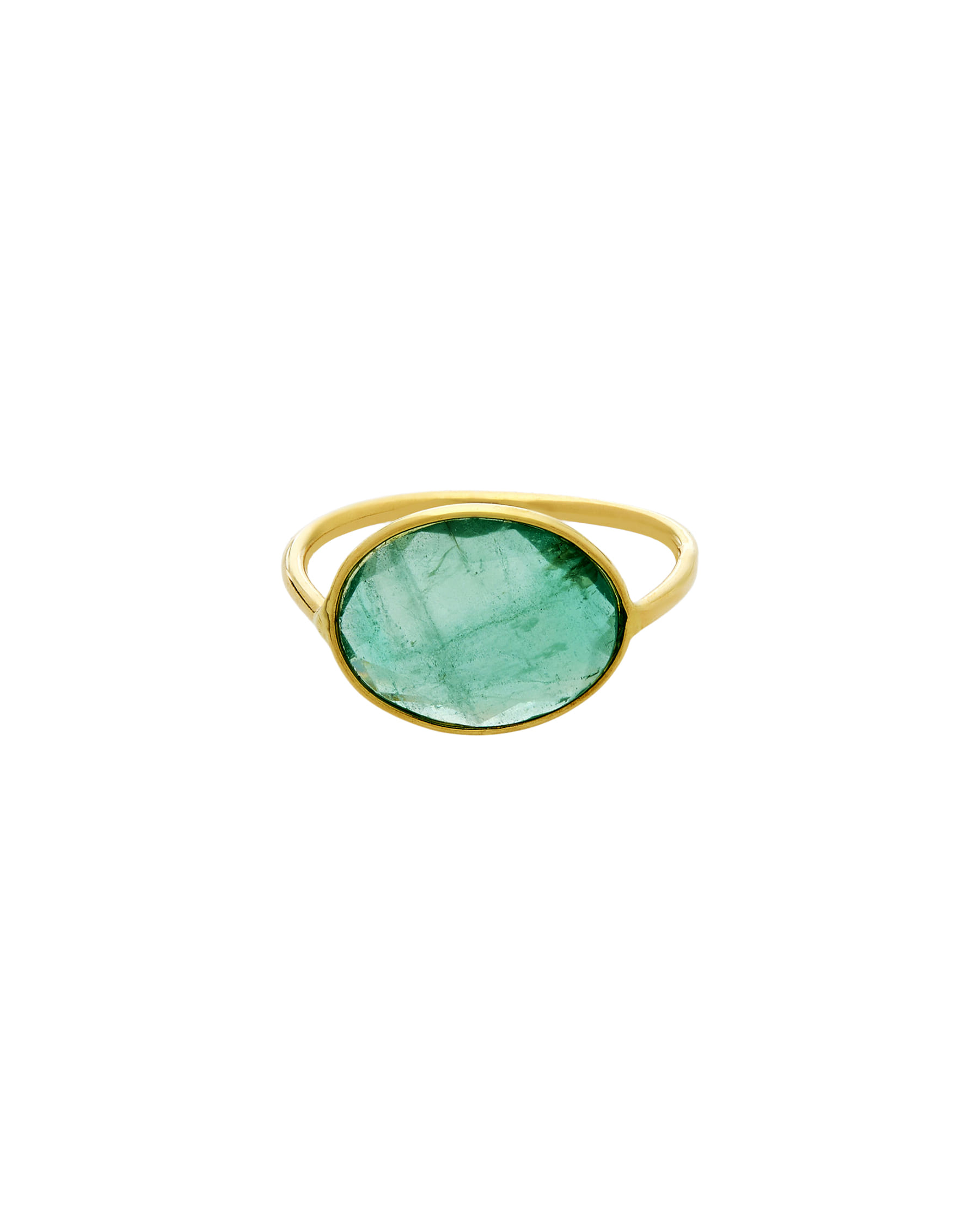 Anello oro giallo con smeraldo ovale east-west-1