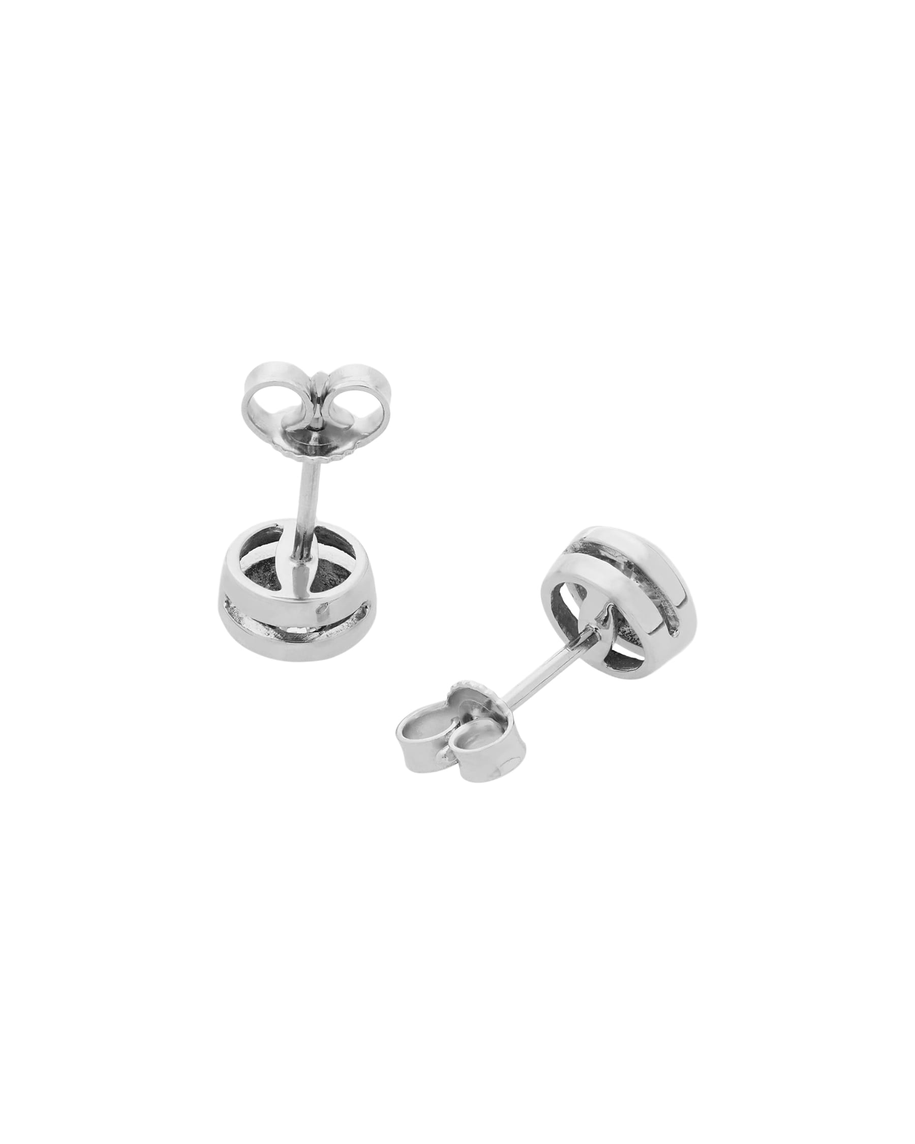 Orecchini punto luce cipollino in oro bianco con diamanti 0,36 ct-2