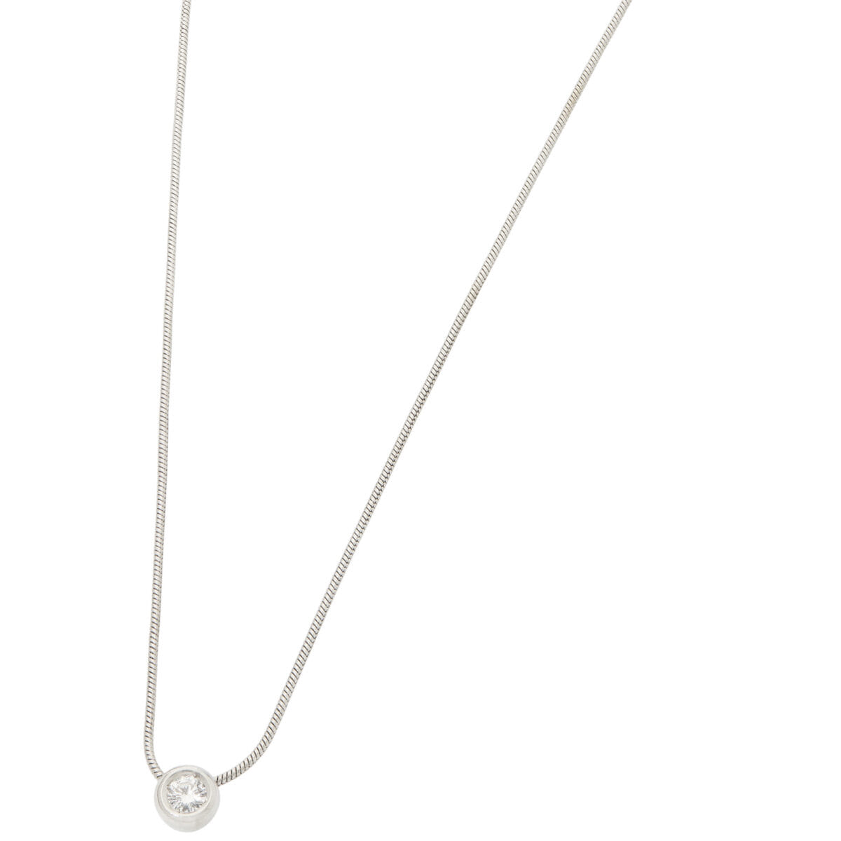 Collana coda di topo in oro bianco con ciondolo punto luce cipollino-1