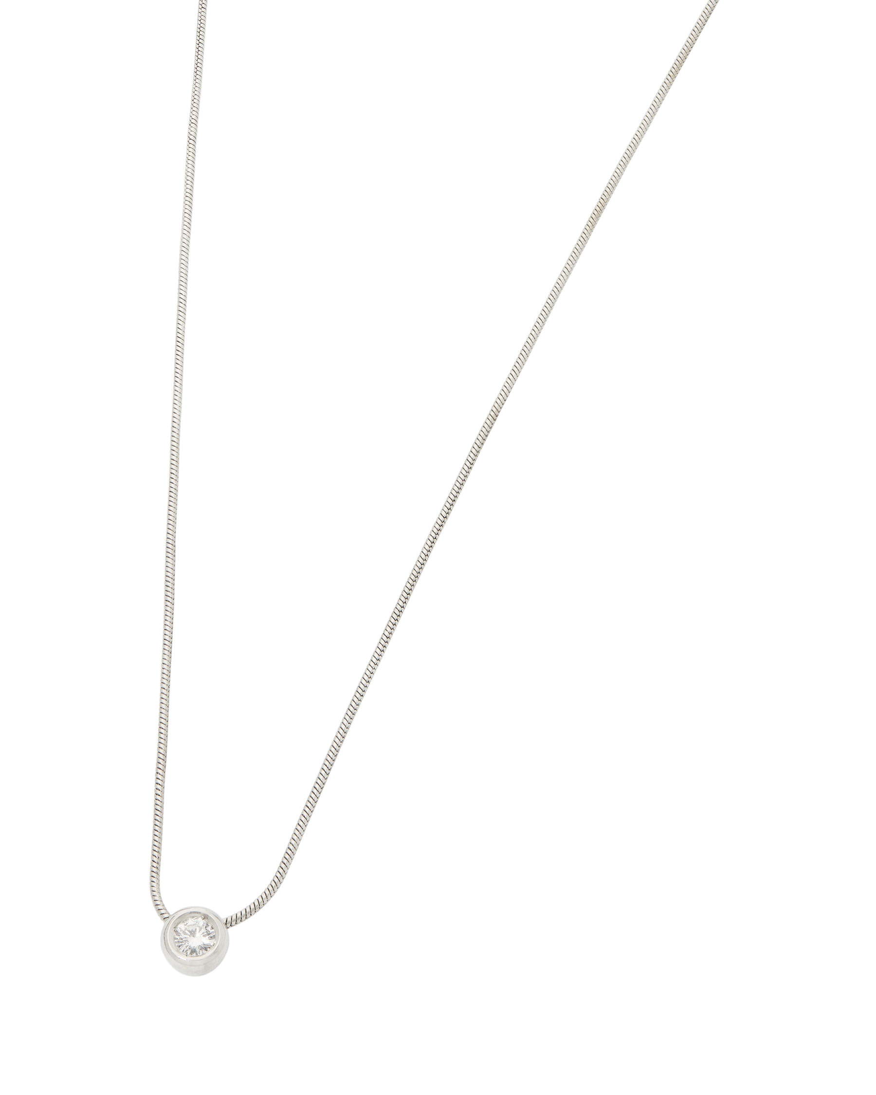 Collana coda di topo in oro bianco con ciondolo punto luce cipollino-1