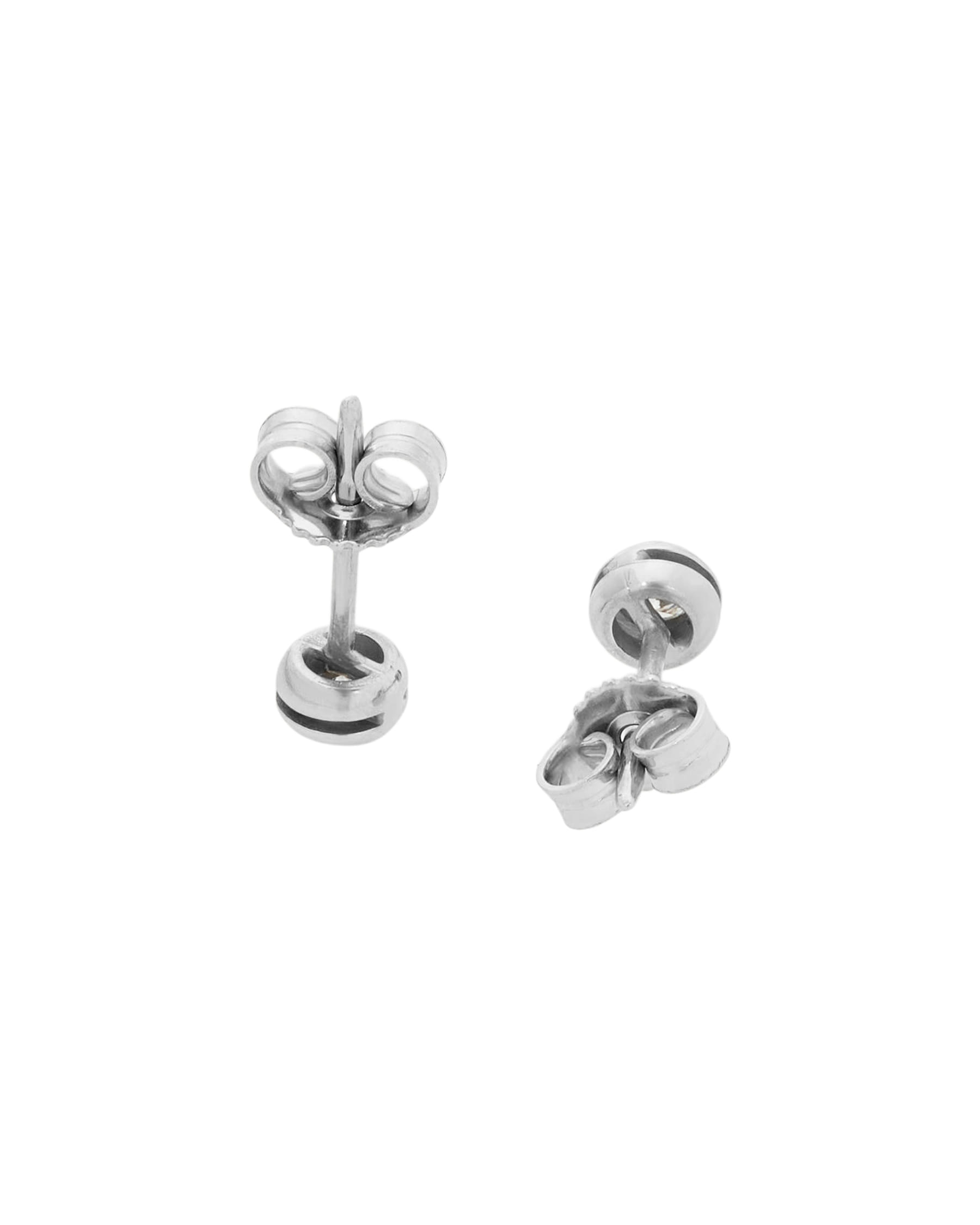 Orecchini punto luce cipollino in oro bianco con diamanti 0,20 ct-2