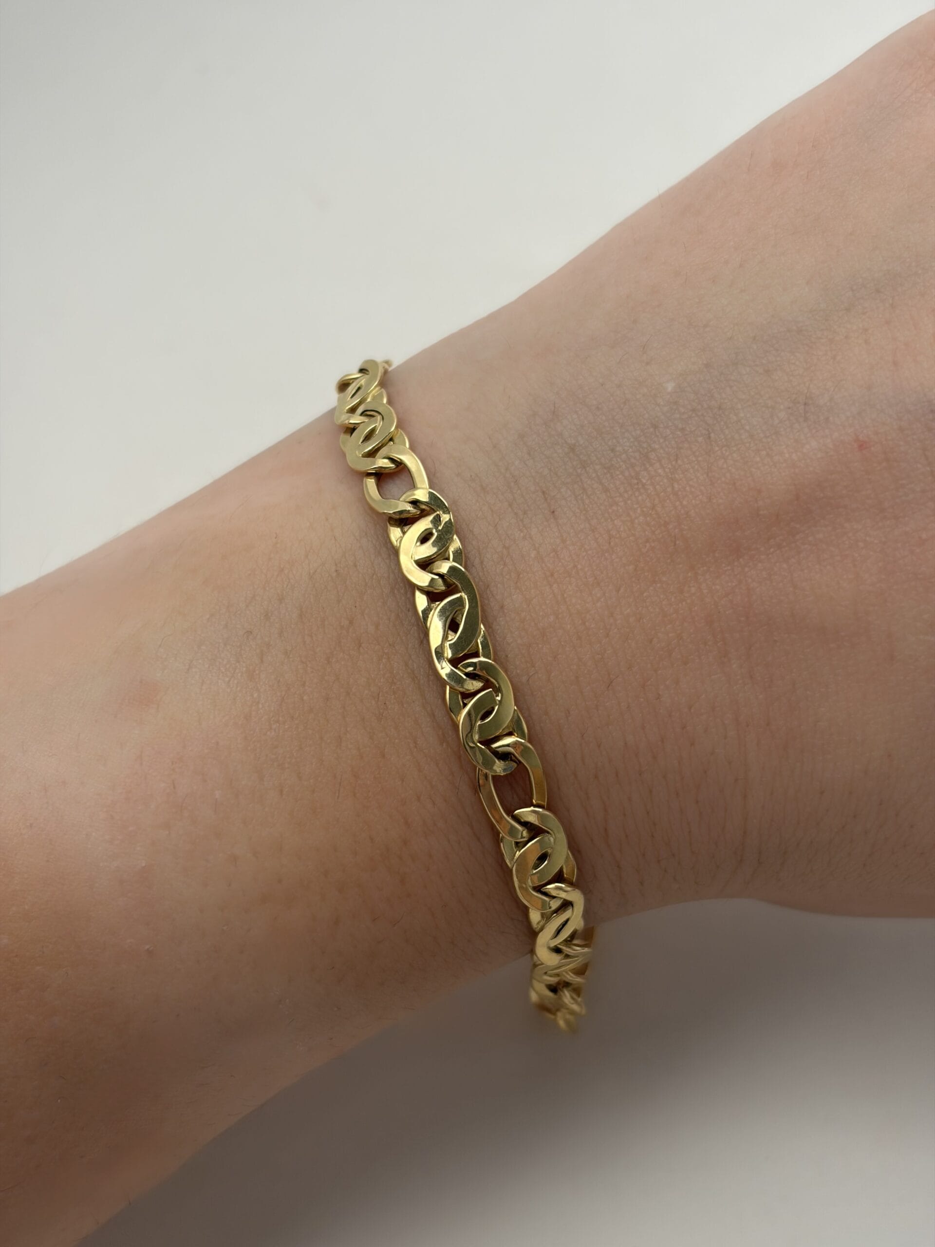 Bracciale occhio di pernice 3 + 1 in oro giallo-3