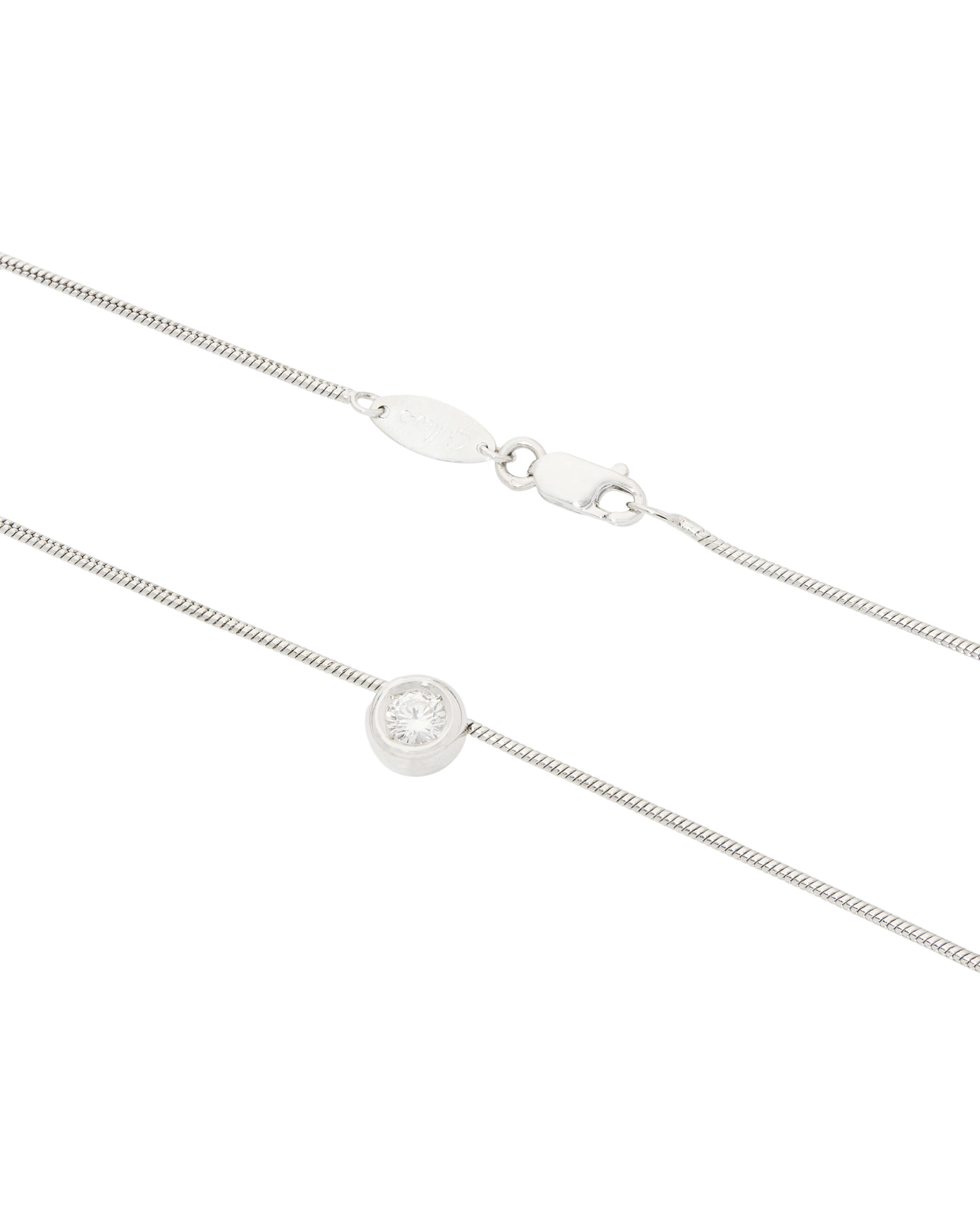 Collana coda di topo in oro bianco con ciondolo punto luce cipollino-2