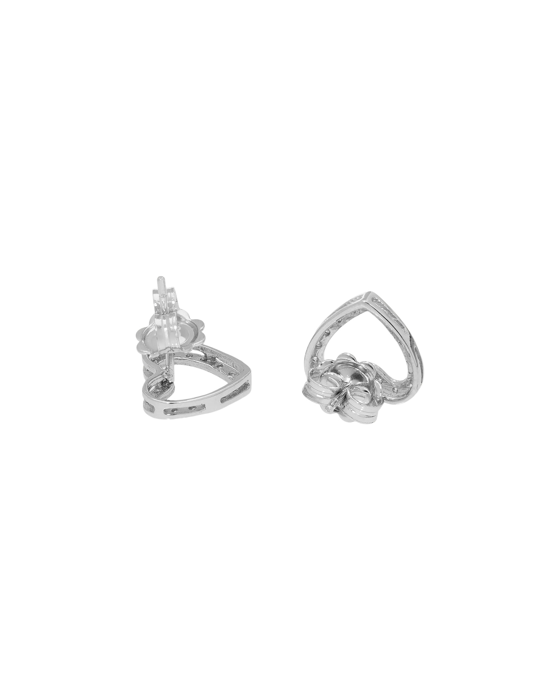 Orecchini cuore in oro bianco con diamanti-2