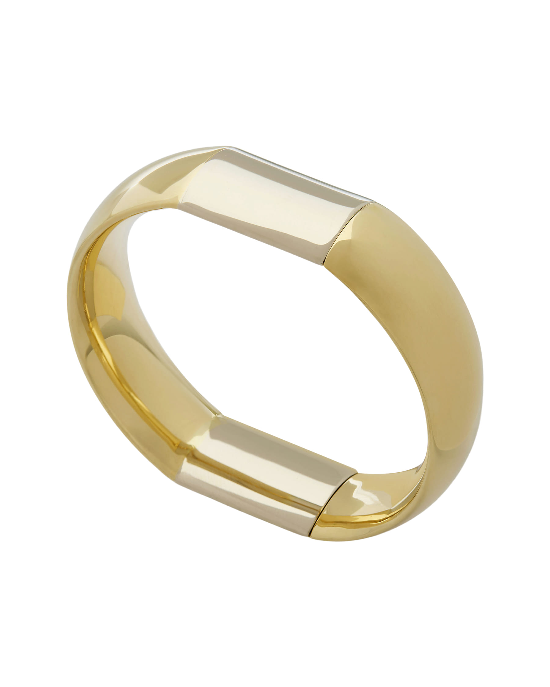 Bracciale rigido vintage pomellato oro giallo e bianco-1