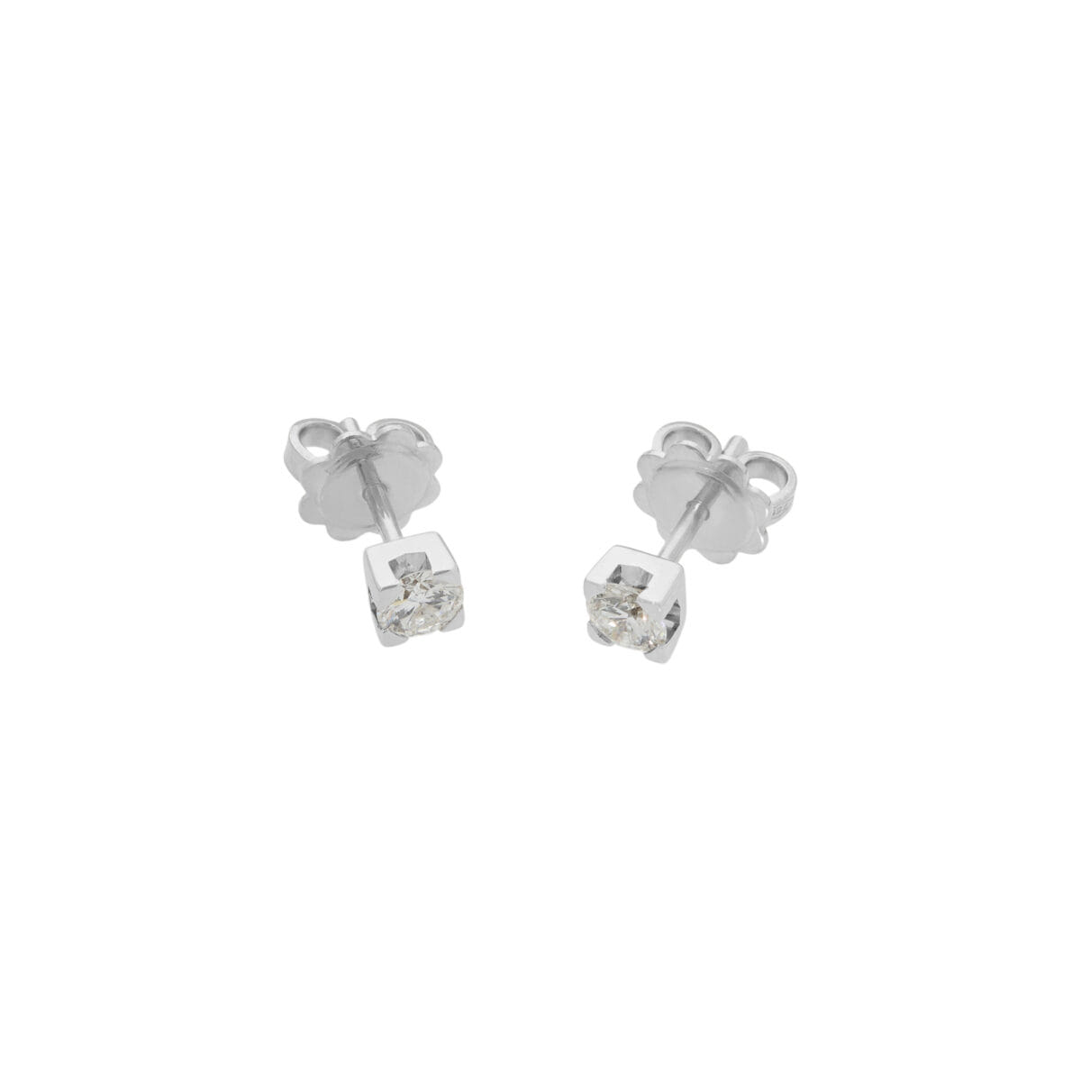 Orecchini punto luce in oro bianco con diamanti 0,52 ct-1