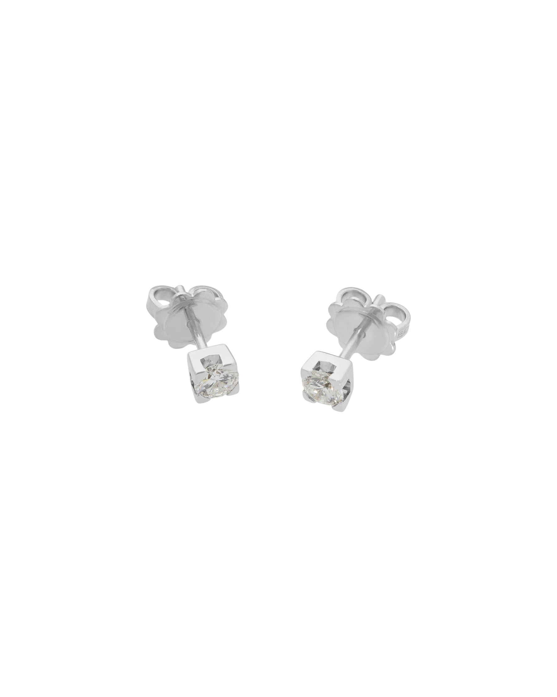 Orecchini punto luce in oro bianco con diamanti 0,52 ct-1