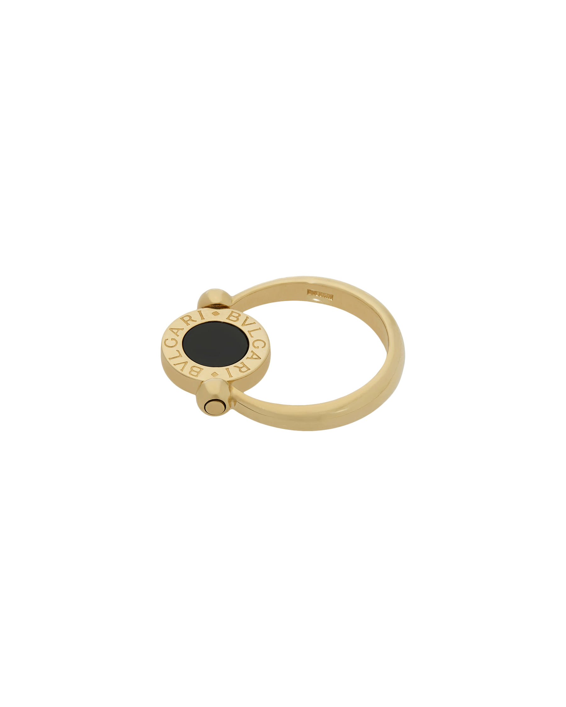 Anello bulgari bulgari in oro giallo con onice e corallo-3